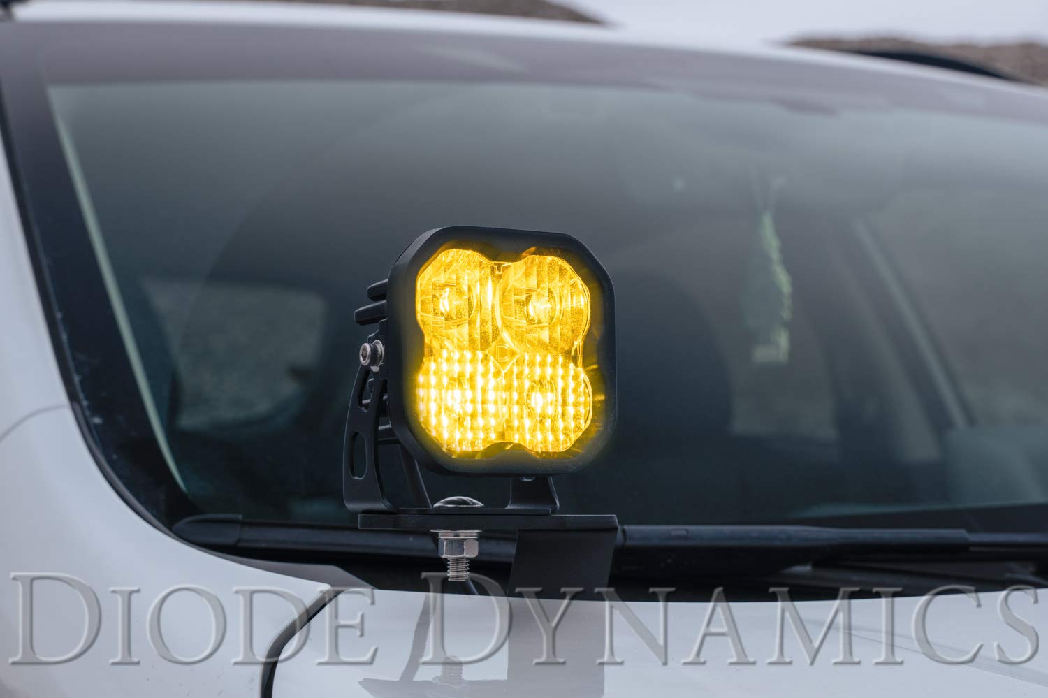 SS3 SAE Yellow Max LED Pod Diode Dynamics (pair), SAE Fog with Amber Backlight