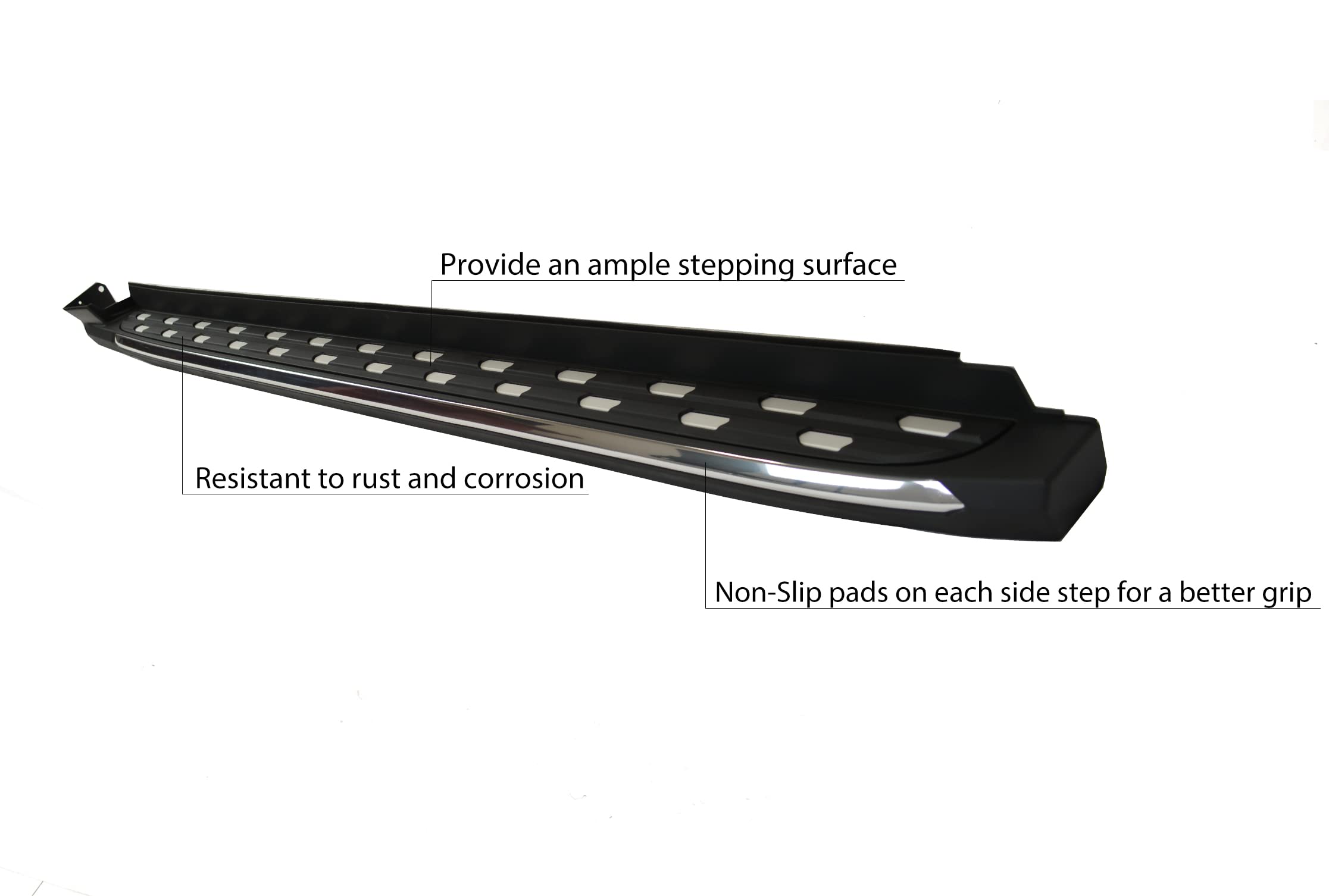 OEM Replica Black Horse Running Boards Aluminum Compatible with 2019-2024 Toyota Rav4|2021-2024 Toyota Venza-RTORA-19
