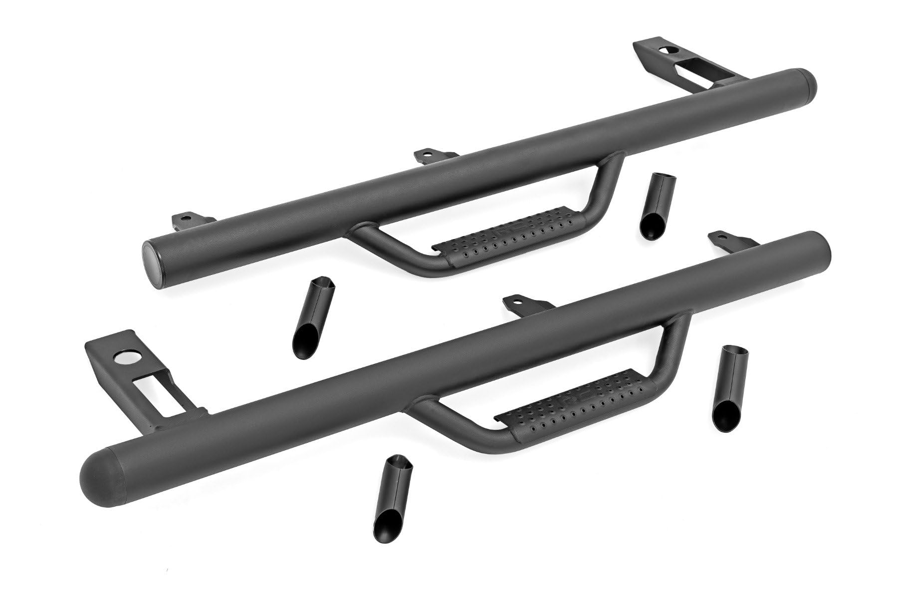 Rough Country Nerf Step Bars for TJ Jeep Wrangler (1997-2006) - Rugged Full Length Nerf Bars with Side Steps, Bolt-On Install