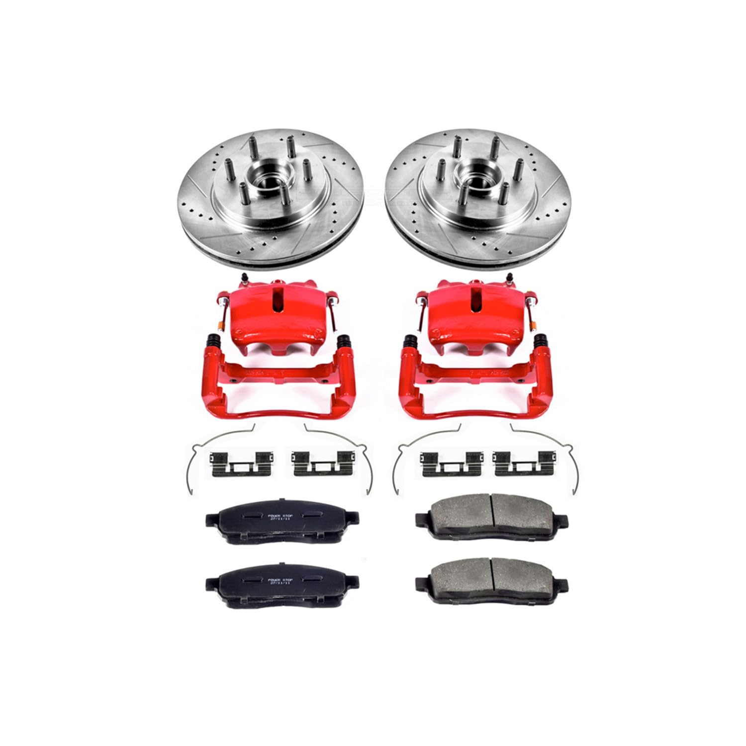 1-Click Performance Brake Kit Power Stop (KC1939A) with Calipers For Ford F-150 2005-2008, Lincoln Mark LT 2006-2008 [Model Specific]