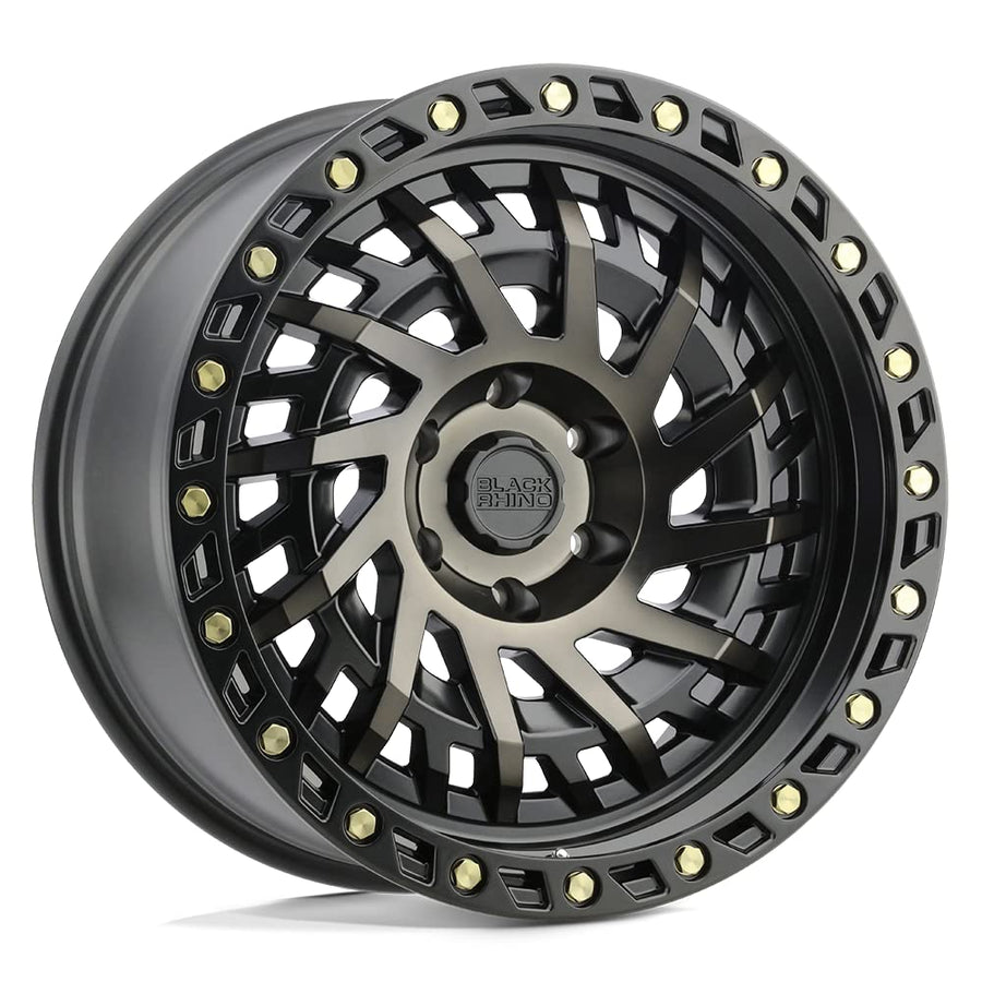 SHREDDER Black Rhino Hard Alloys 17X9, 6X5.5, 4.53, -12mm MATTE BLACK W/ MACHINED DARK TINT - 1790SHD-26140M12