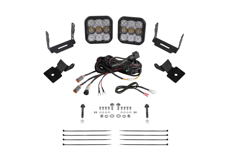 Stage Series Diode Dynamics A-Pillar Pod Kit compatible with Polaris RZR Pro 2020-2023, SS5 Sport White Combo