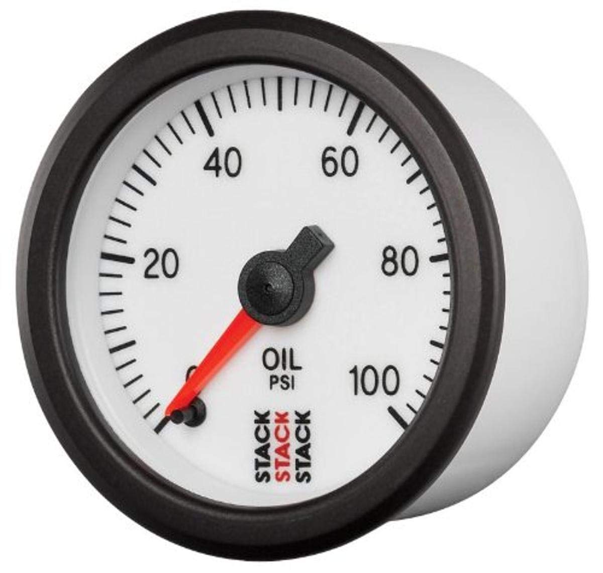 52mm Stack ST3352 White 1/8" NPTF Male 0-100 PSI Professional Stepper Motor Oil Pressure Gauge