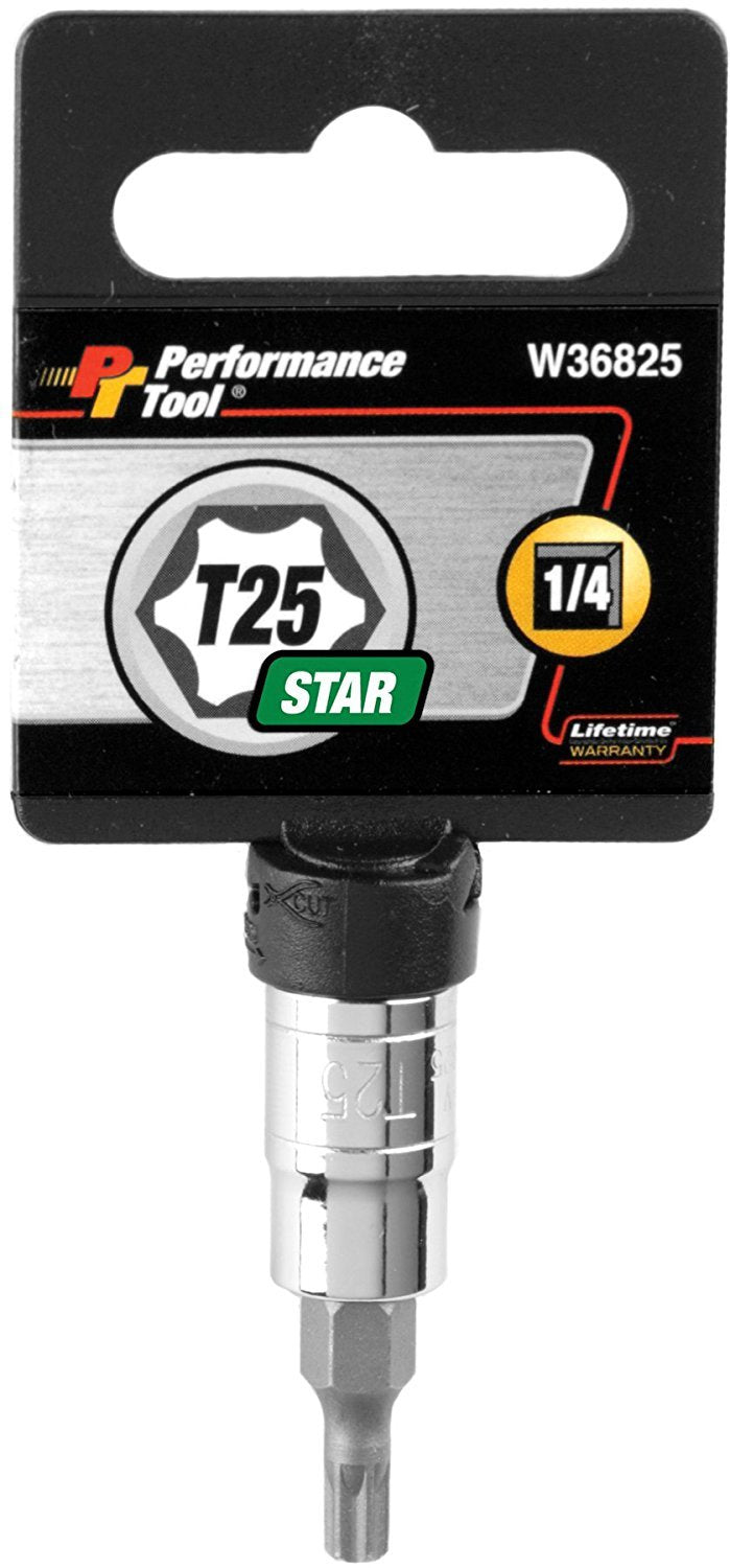 W36825 Performance Tool T25 Star Bit Socket, 1/4-Inch Drive
