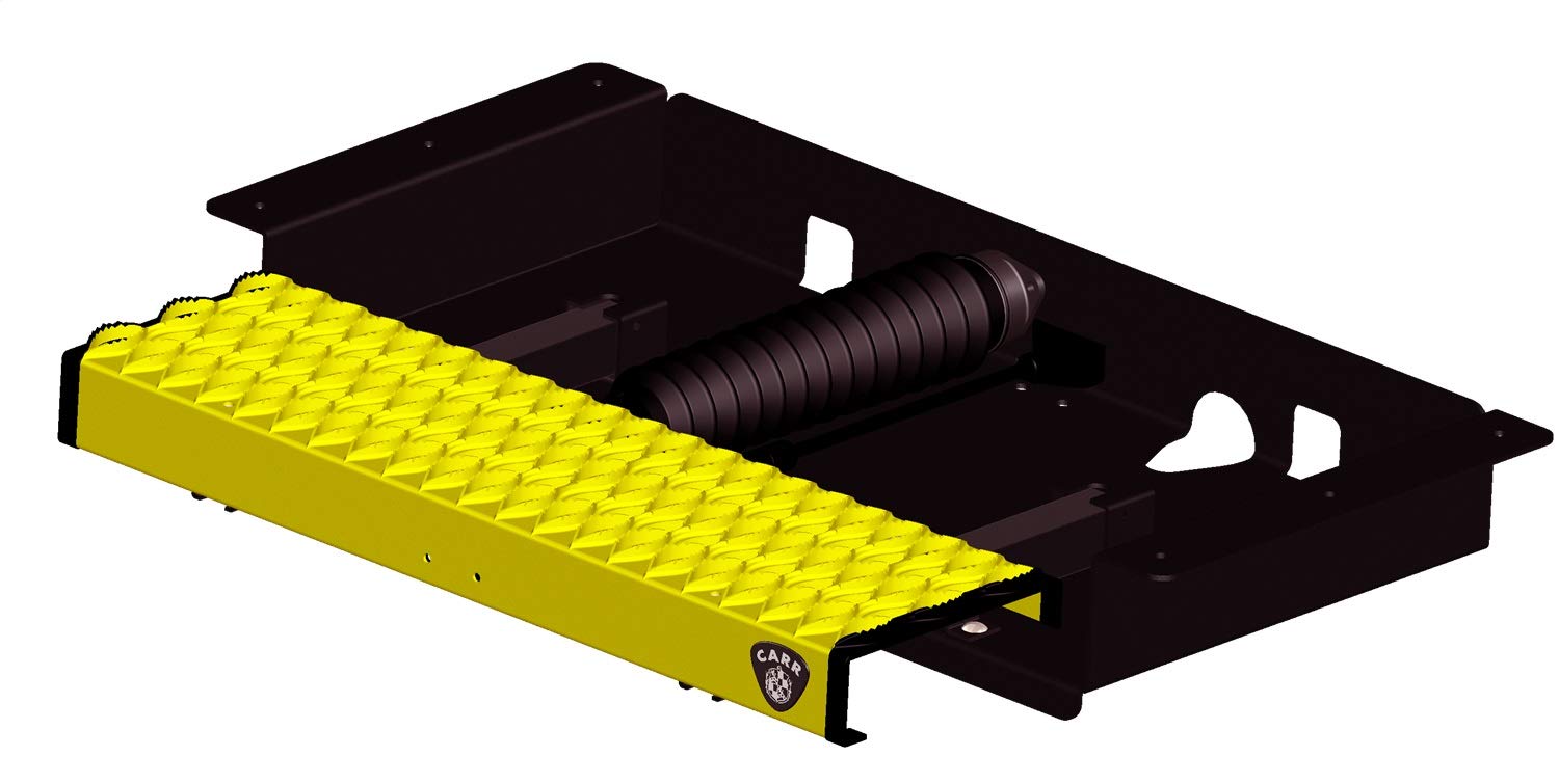 Grip Strut Carr's Work Truck Step - 31" Hands Free - Safety Yellow Powder/Galvanized - Single