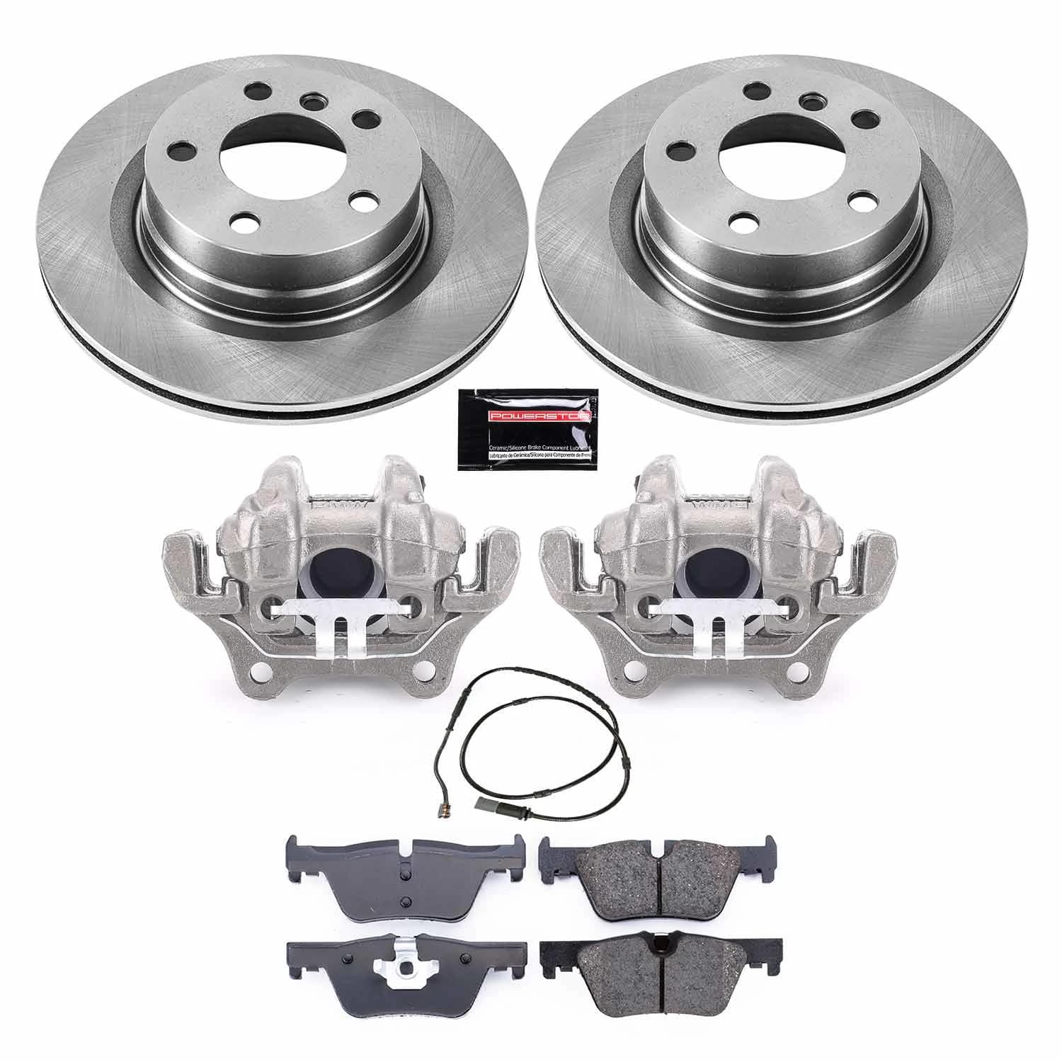 Power Stop KCOE6656 Rear Stock Replacement Caliper Kit- OE Rotors, Ceramic Brake Pads, Calipers For 228i, 228i xDrive, 230i, 230i xDrive, 320i, 328d, 328i, 428i, 428i xD [Model Specific]