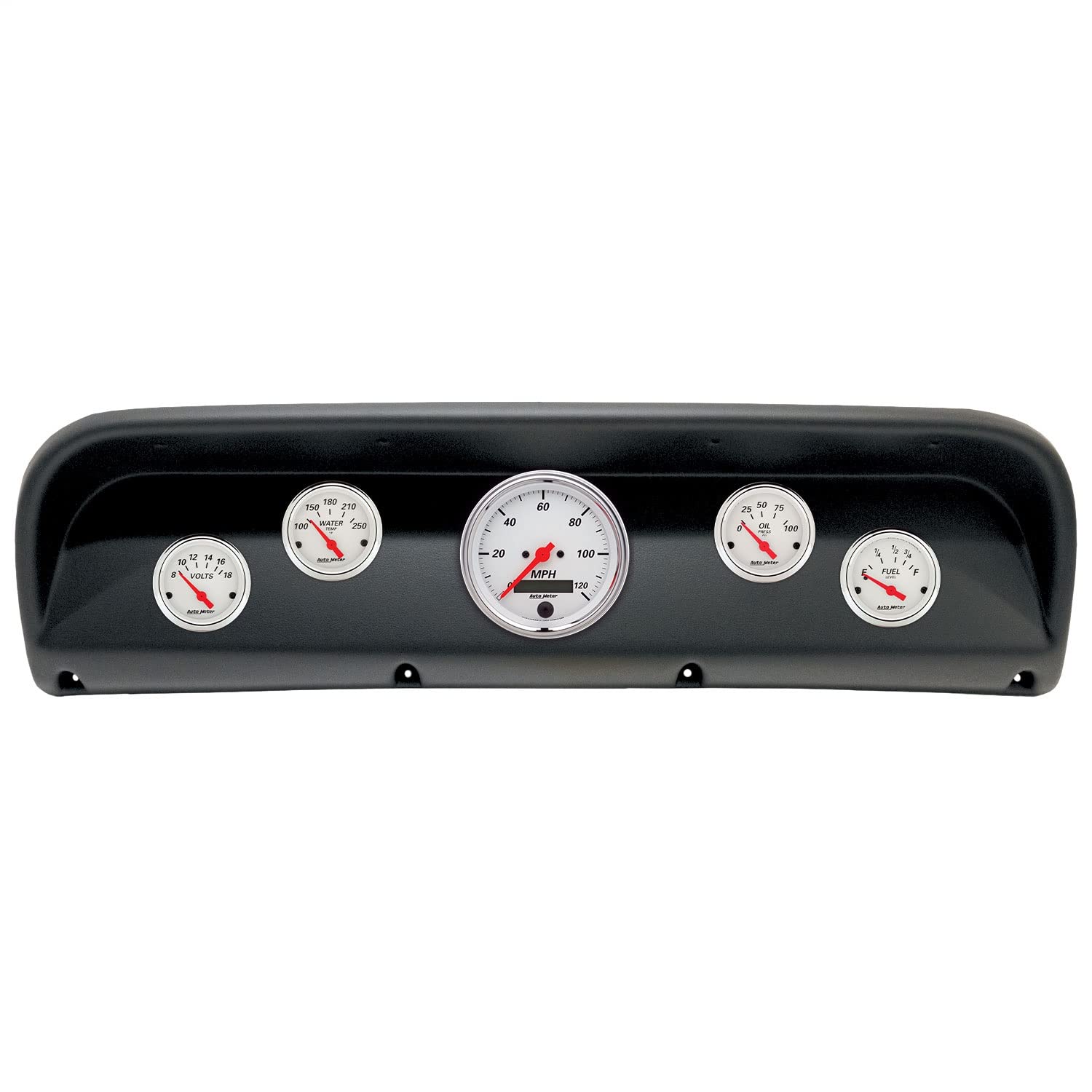 AutoMeter Dash Kit Direct Fit, (3 3/8" X1, 2 1/16" X4), Ford Truck 67-72, Arctic White (2900-03)