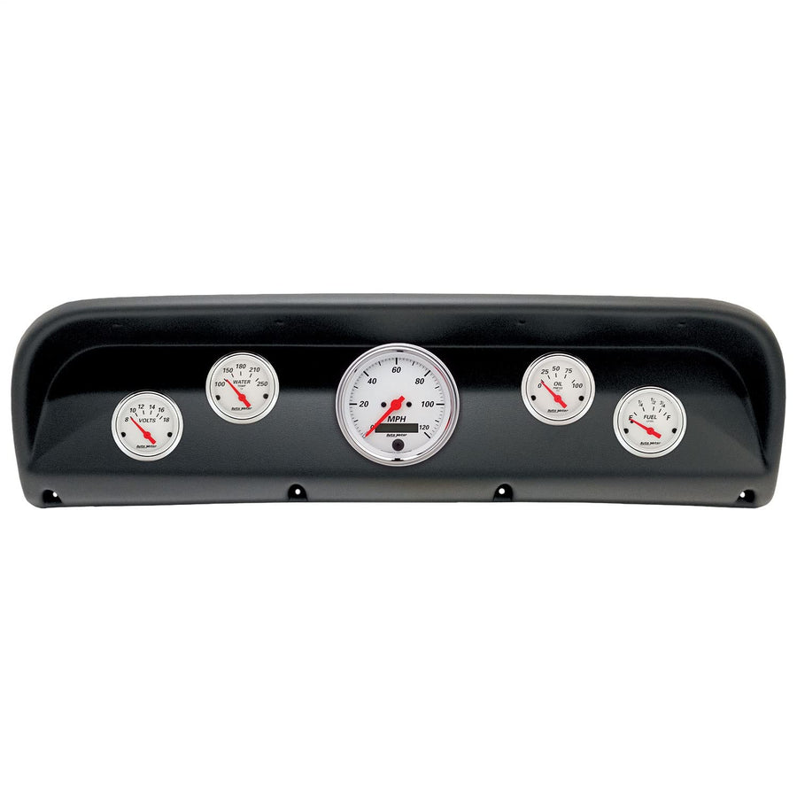 AutoMeter Dash Kit Direct Fit, (3 3/8" X1, 2 1/16" X4), Ford Truck 67-72, Arctic White (2900-03)