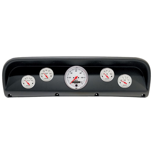 AutoMeter Dash Kit Direct Fit, (3 3/8" X1, 2 1/16" X4), Ford Truck 67-72, Arctic White (2900-03)