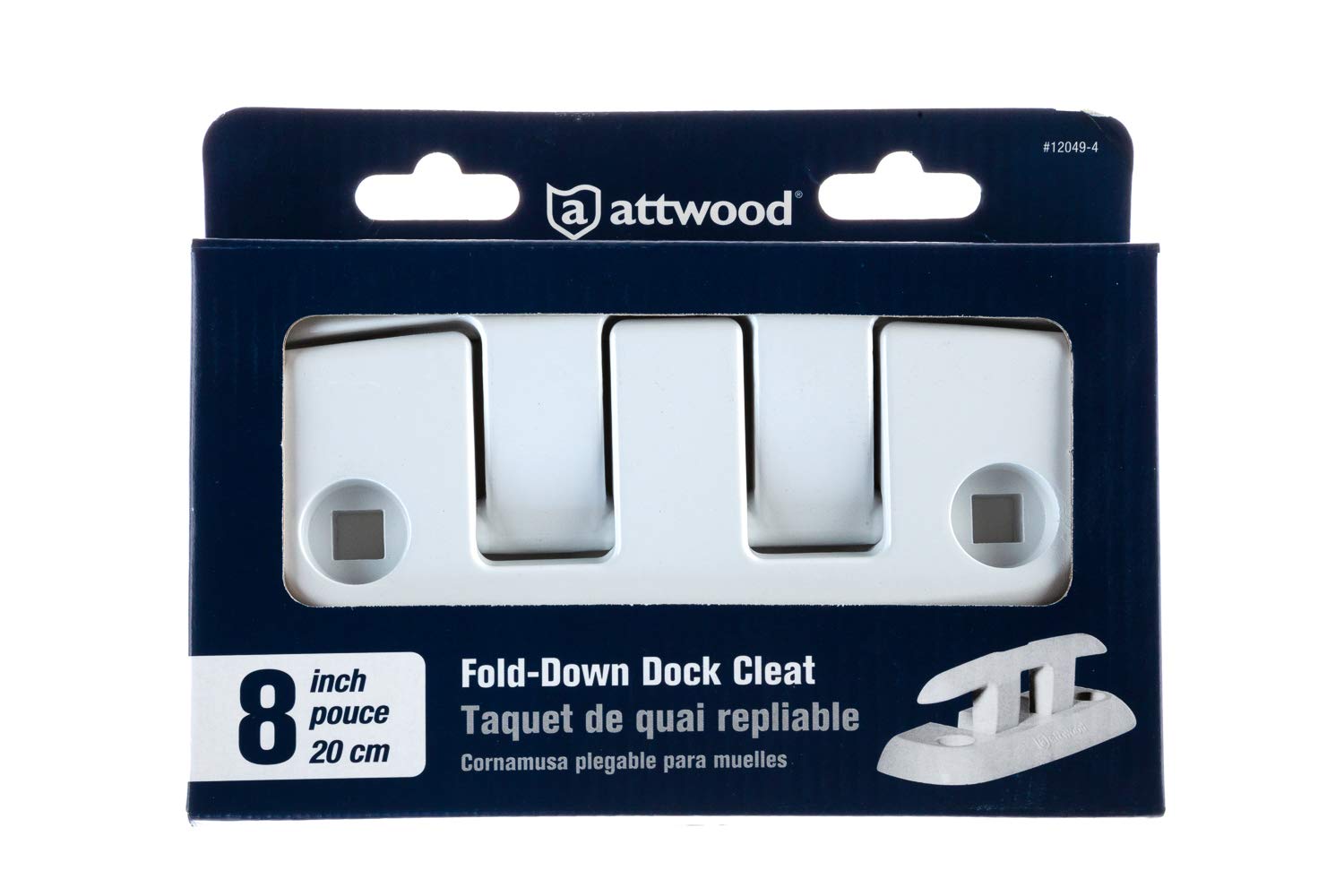 Attwood Low-Profile 12048-4 Aluminum Fold-Down 8-Inch Marine Dock Cleat