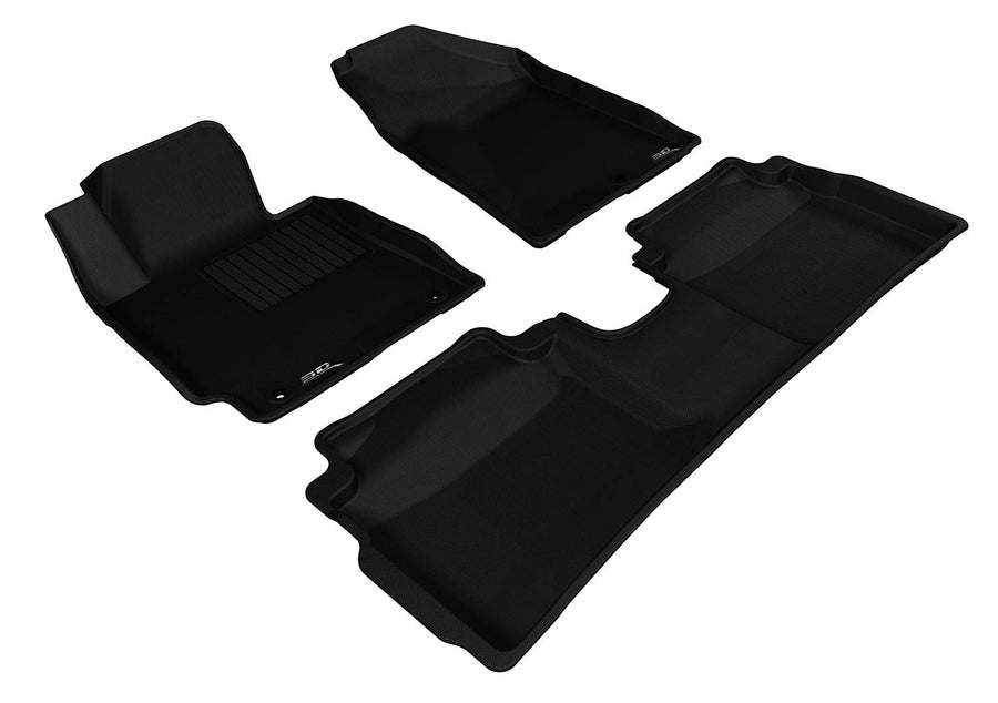 Complete Set 3D MAXpider L1KA01701509 Custom Fit All-Weather Floor Mat for Select Kia Forte Models - Kagu Rubber (Black)