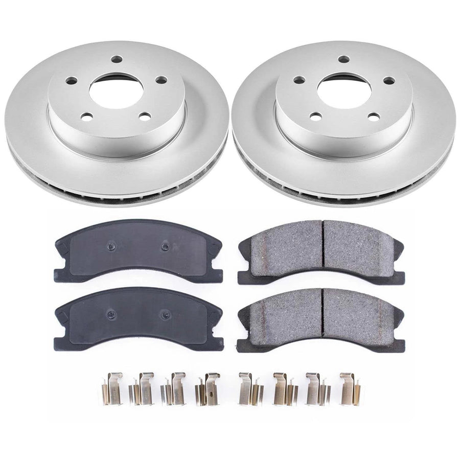 Power Stop CRK2149 Brake Rotor & Coated Ceramic Brake Pads- front For Jeep Grand Cherokee 1999-2004 [Model Specific]