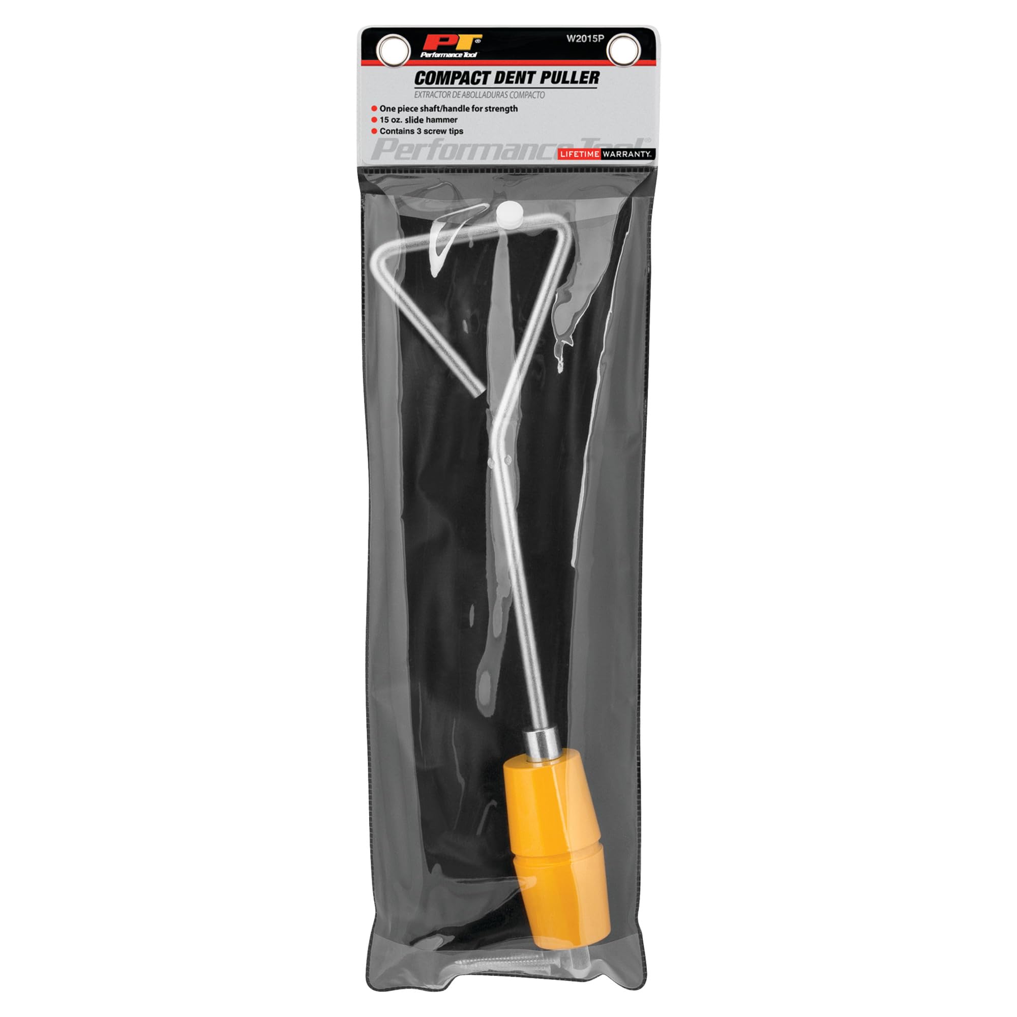W2015P Performance Tool 15 oz Slide Hammer with 3 Screw Tips, One Piece Shaft/Handle for Strength