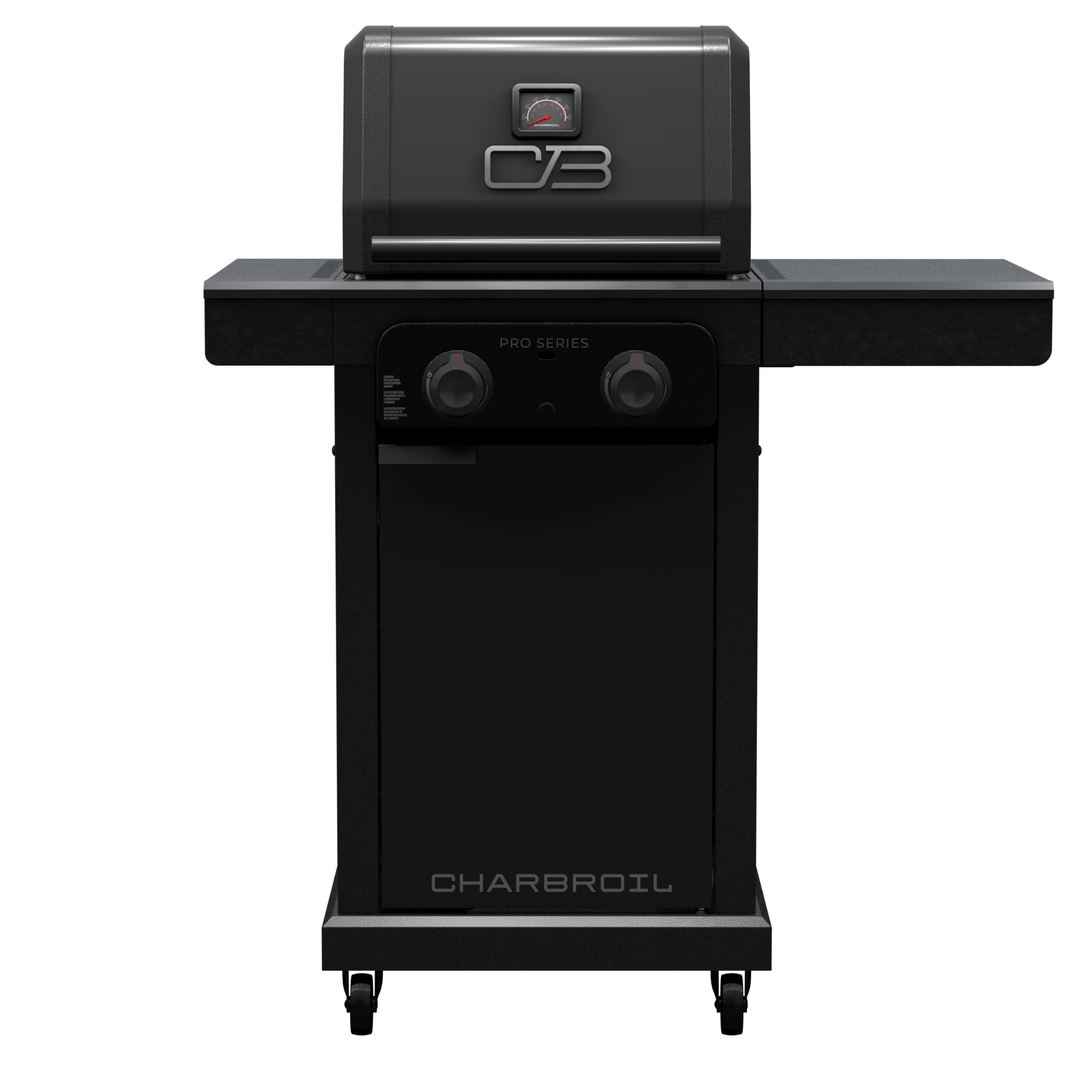 Pro Series Charbroil with Amplifire Infrared Technology 2-Burner Propane Gas Grill and Griddle Cabinet, Black - 463676724