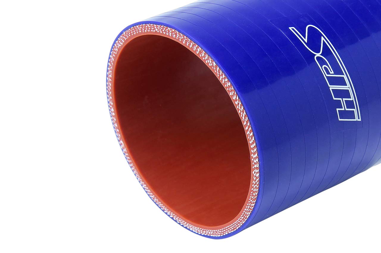 HPS HTSOR-200-238-BLUE High Temperature 4-ply Silicone Coupler Offset Reducer Hose, 2" - 2-3/8" ID, 5 mm Wall Thickness, 3" Length, Blue