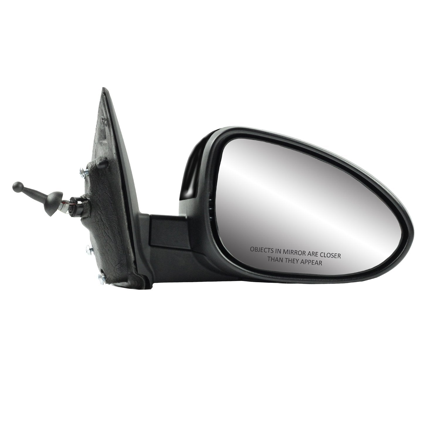 Fit System Side Passenger Mirror for Chevrolet Sonic Hatchback, Sonic Sedan, Textured Black w/PTM Cover, Foldaway, Manual Remote