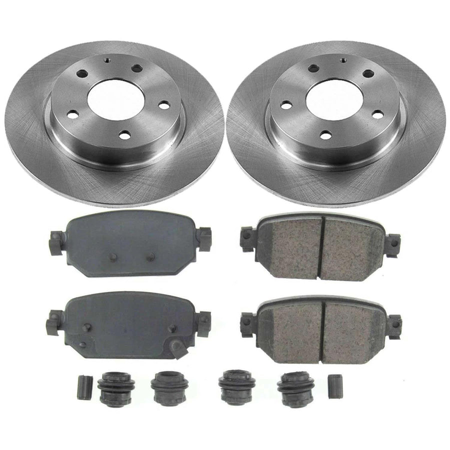 Power Stop KOE7515 Rear Replacement Brake Kit-OE Brake Rotors & Ceramic Brake Pads For Mazda 3 2017-2018, Mazda CX-3 2019-2021 [Model Specific]