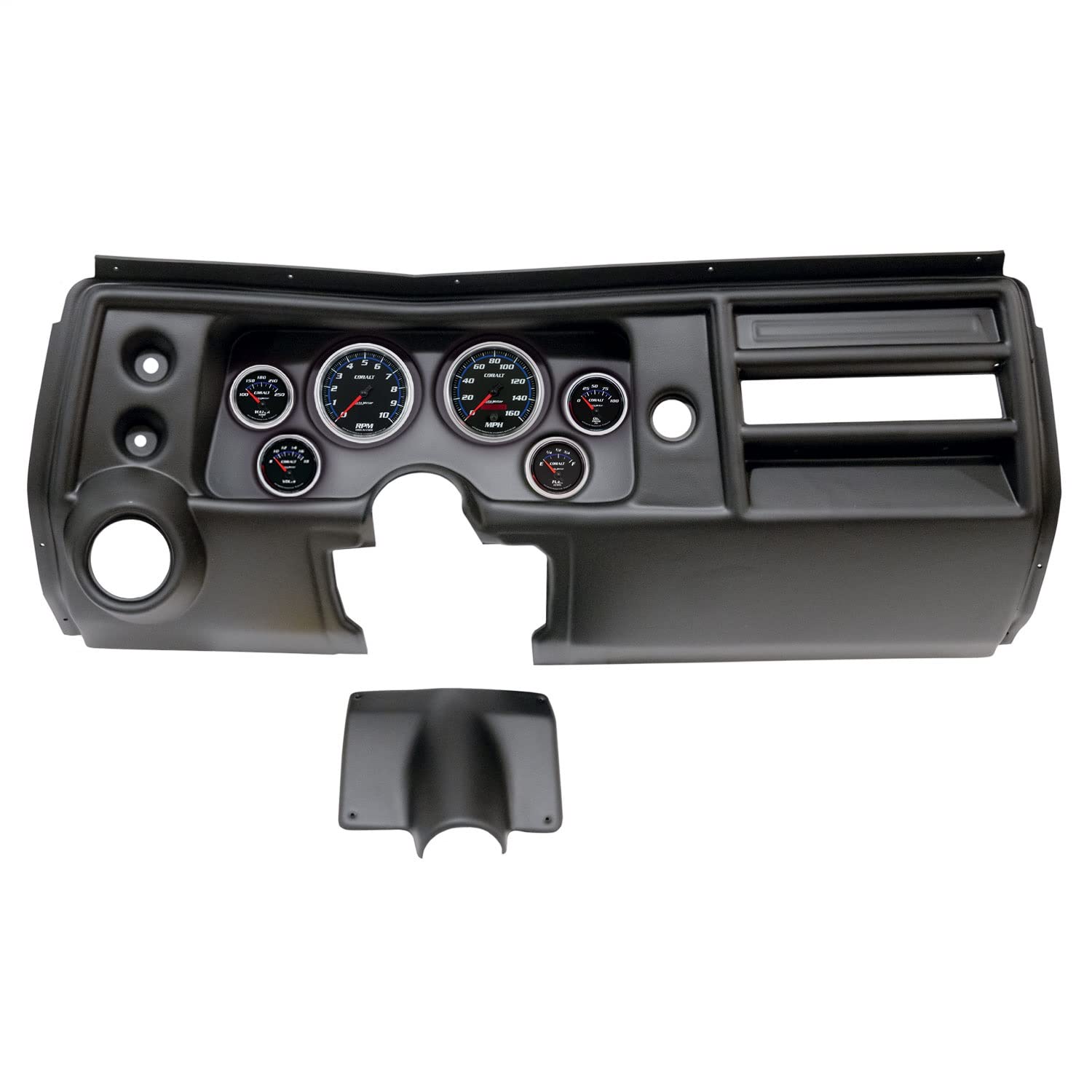 AutoMeter Dash Kit Direct Fit, (3 3/8" X2, 2 1/16" X4), Chevy Chevelle Vent 68, Cobalt (2902-05)
