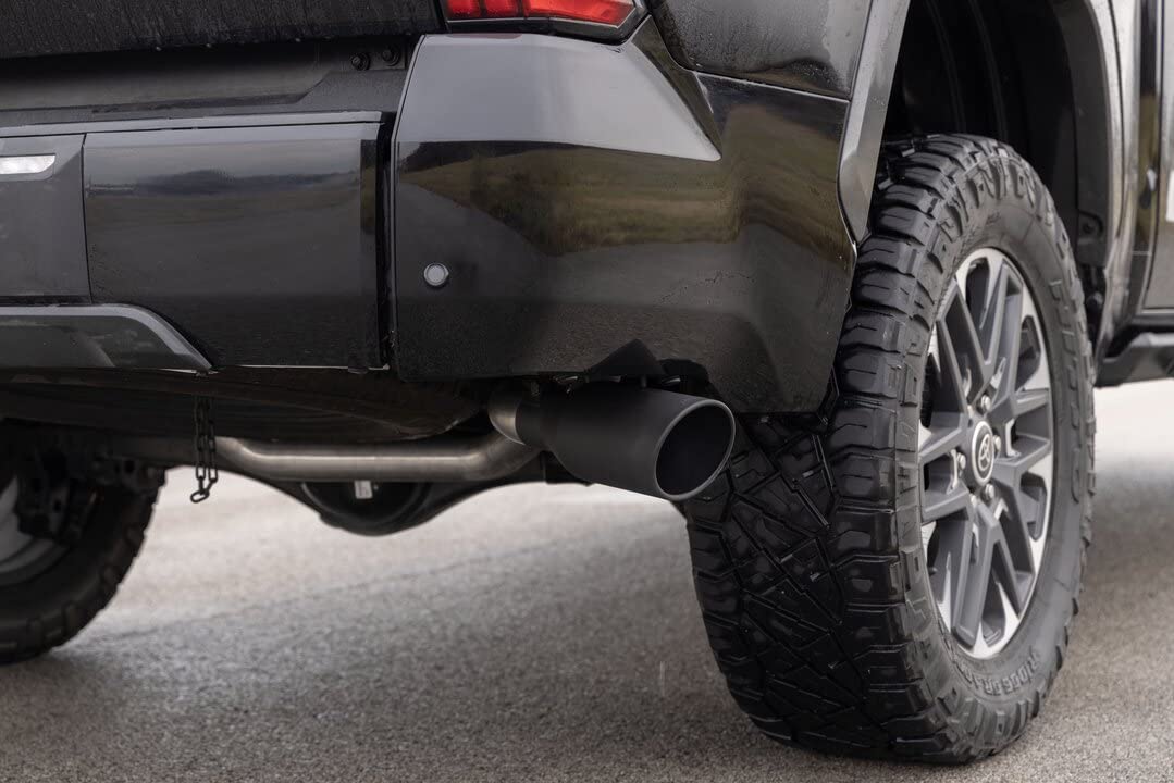 Flowmaster 718142 Cat-Back FlowFX Exhaust Kit 2.5 Inch Dual Side Exit 409 Stainless Steel 4.5 Inch Black Ceramic Tips Compatible with 2022-2023 Toyota Tundra 3.5L V6 2 & 4WD All Wheelbases