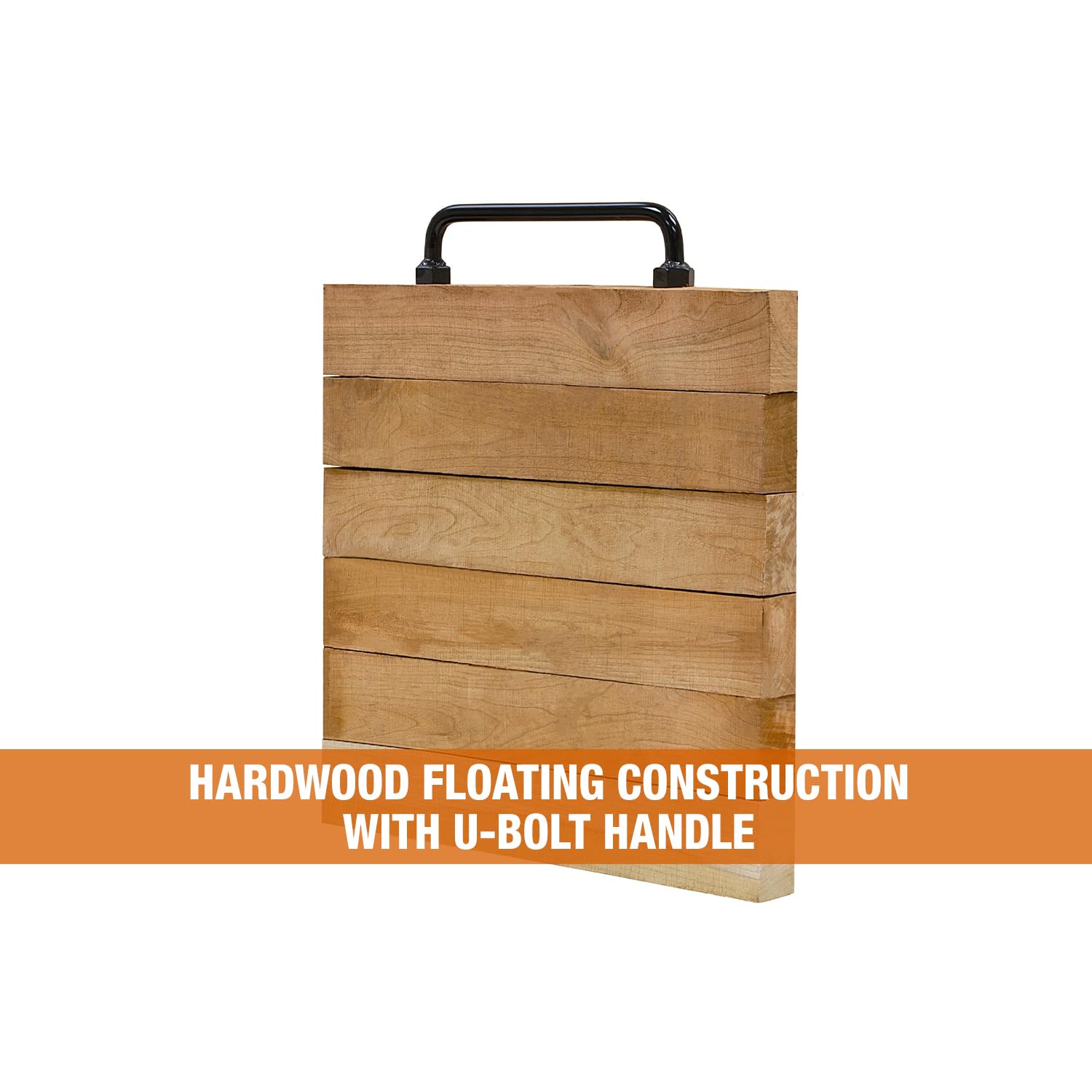 Buyers Products Hardwood OP18X18 Outrigger Pad, 18 X 18 X 2 Inch Thick, Crane Pad w/Floating Design to Help Avoid Cracking and Breaking, Improved Easy Grip Handle, Prevent Jack Sinking