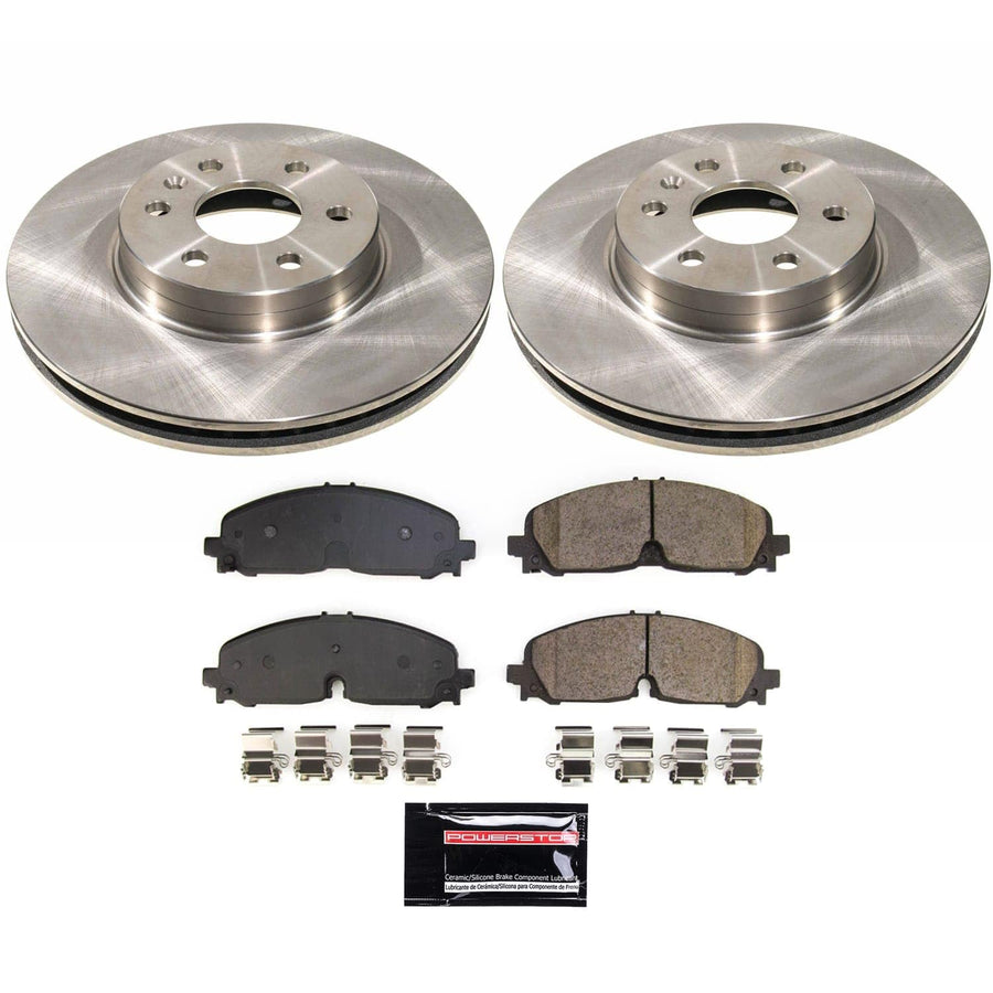 Power Stop Front Stock Replacement Brake Pads KOE8741 and Rotors Brake Kit Autospecialty For Chevrolet Colorado 2021-2022, GMC Canyon 2021-2022 [Application Specific]