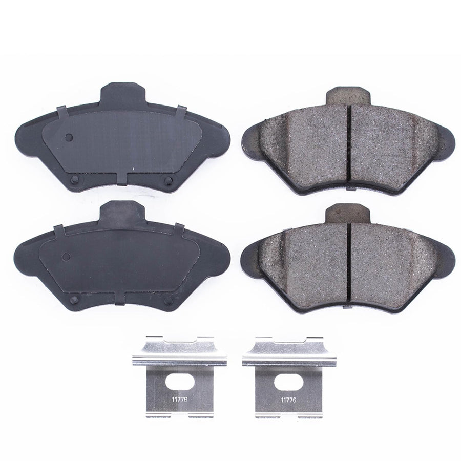 Power Stop Brake Kit Front For Ford Mustang 1994-98 |Thunderbird 1993-97 |Mercury Cougar 1993-97 - Ceramic Brake Pads With Installation Hardware, 17-600