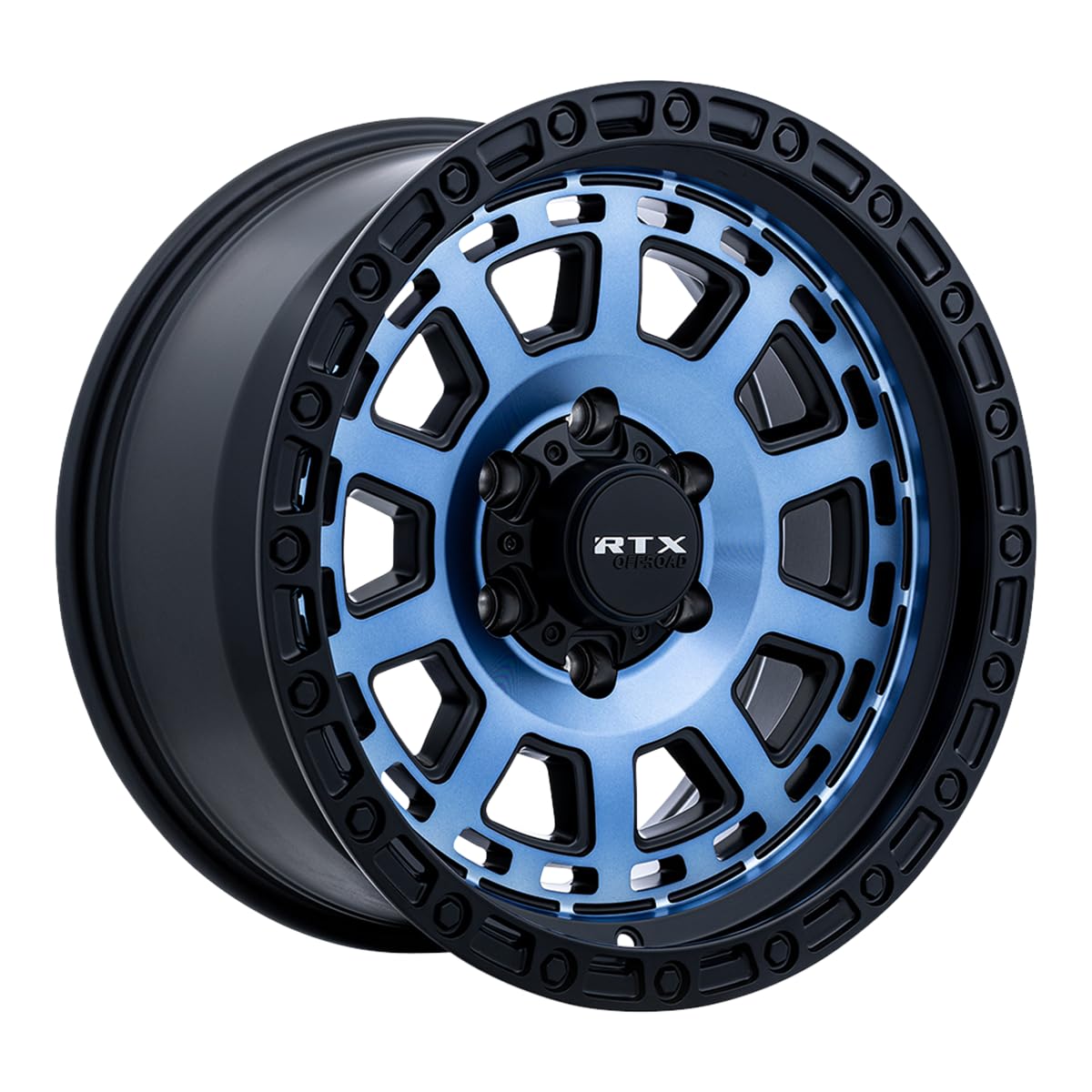 Custom RTX Titan Wheel - 18x9, 0 Offset, 6x139.7 Bolt Pattern, 106.1mm Hub - Midnight Blue with Black Lip Rim