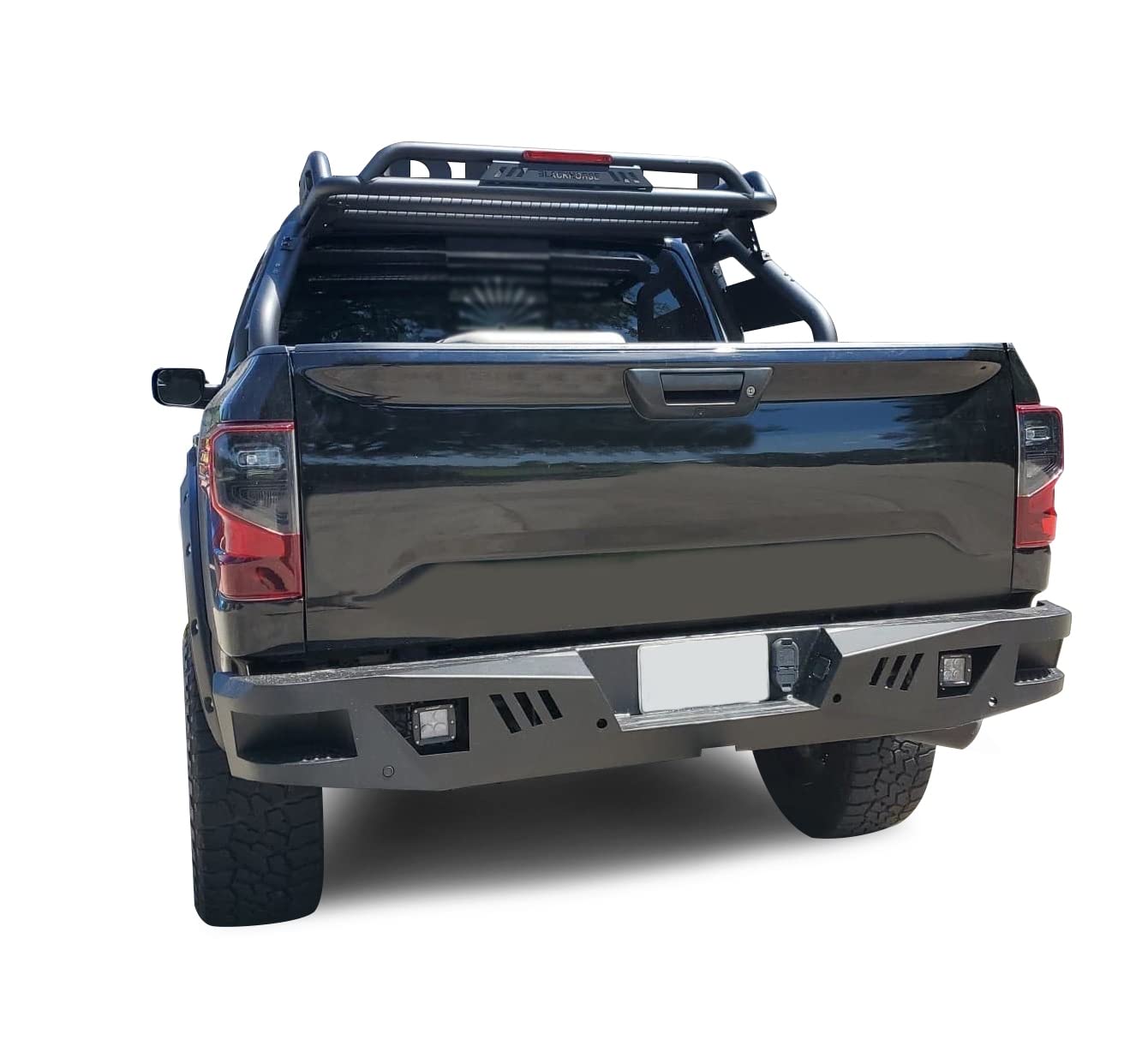 Heavy Duty Black Horse Armour Rear Bumper Includes 1 Set of 4in Cube Lights Matte Black Compatible with 2016-2024 Nissan Titan XD-ARB-NITI-KIT