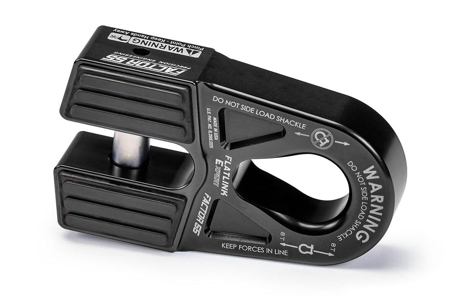 Flatlink E (Expert) Factor 55 00080-04 Replaces Conventional Winch Hook with a Stronger Shackle/D Ring Mount Maximum Load 16,000 lb Ultimate Failure Greater Than 40,000 lb – Black