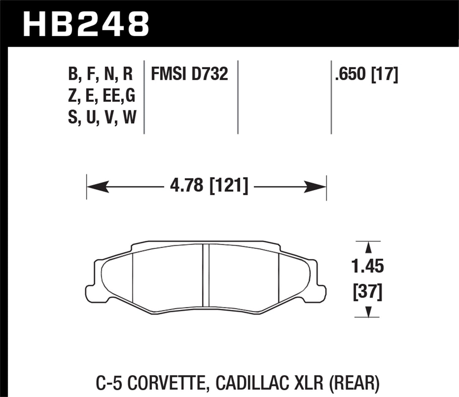 Hawk Performance Blue HB248E.650 9012 Motorsport Brake Pads