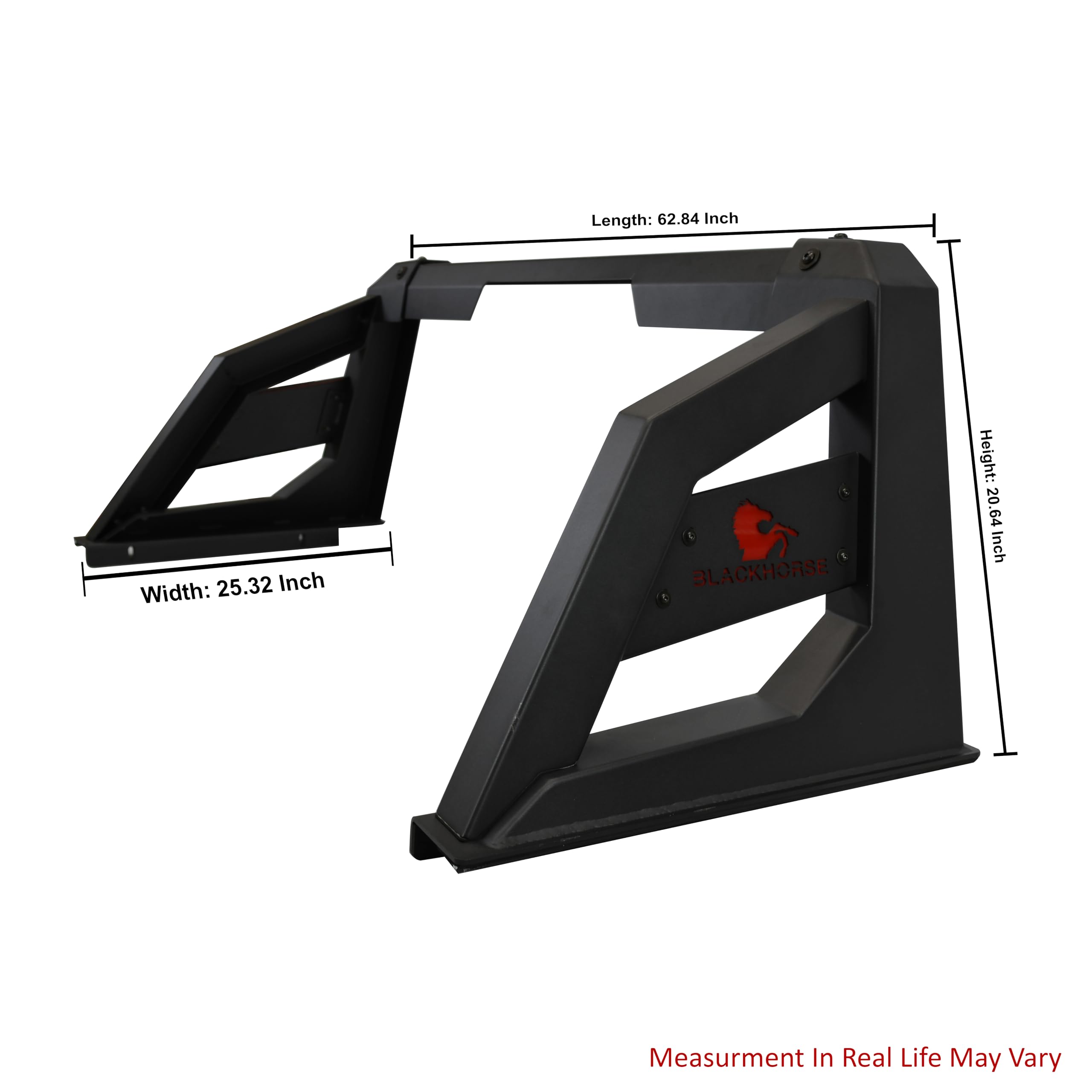 Armour Roll Bar Black Horse Off Road Matte Black Compatible with 2015-2022 Chevrolet Colorado|2015-2022 GMC Canyon|2015-2023 Toyota Tacoma-RB-AR3B