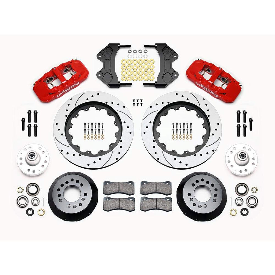 Front AERO6 Hub Kit,15.00,Drilled-Red