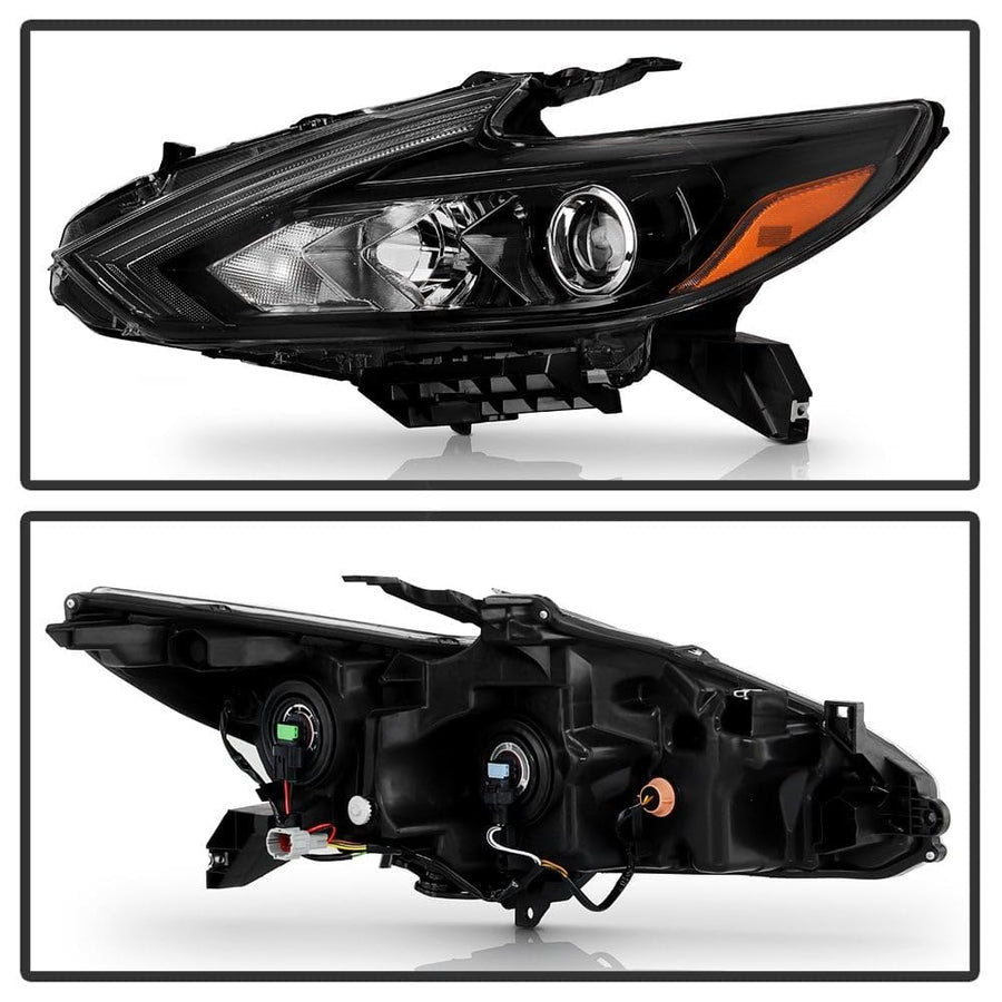 Nissan Altima 16-18 Spyder (OE) Halogen Headlights - Low Beam-H11(Included) ; High Beam-H9(Included) ; Signal-7444NA(Included) - OE Set Black