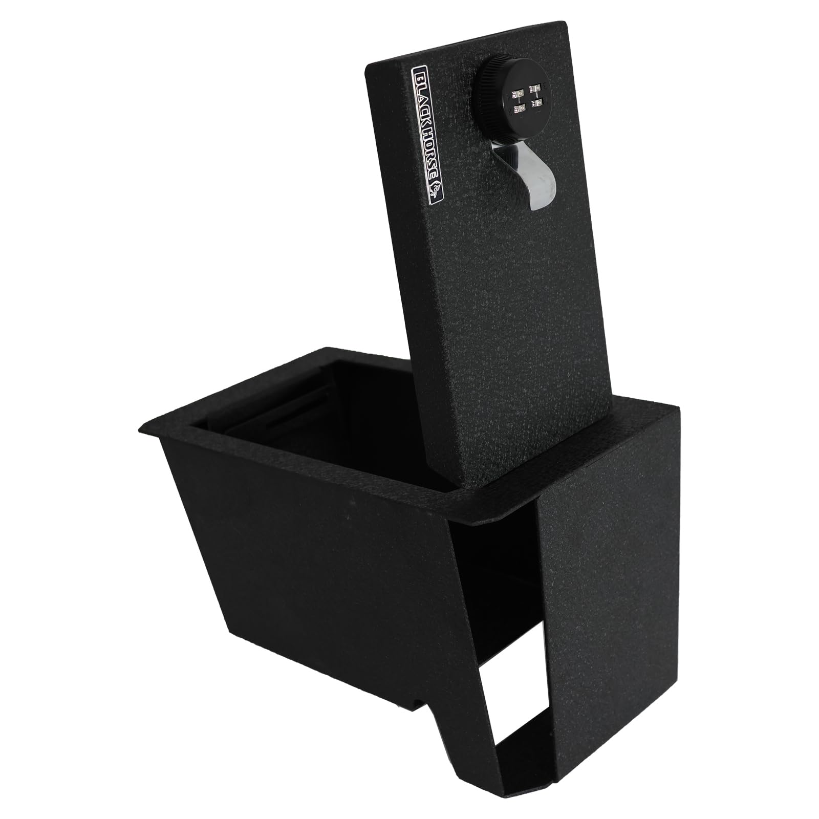 Center Console Safe Black Horse Security Lock Box, Black Gun Box Organizer, with 4 Digit Combination Resettable Lock Compatible with 2023-2023 Toyota Sequoia|2022-2024 Toyota Tundra-ASTT02