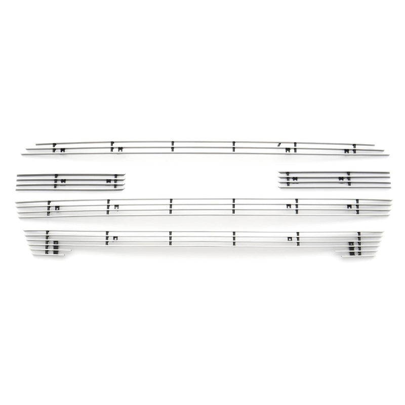 Billet Grille Compatible with Sierra 1500 (2019-2021), Polished, Aluminum, 5 Pc, Overlay - PN #21213