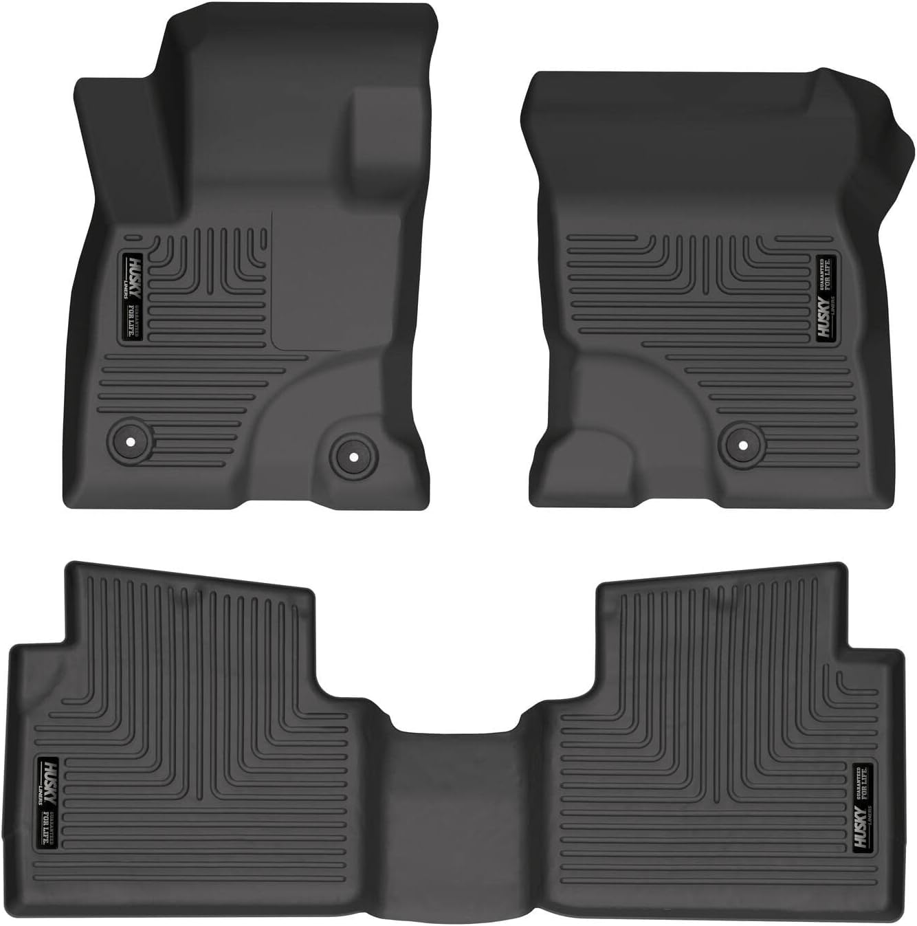 Husky Liners Floor Mats Weatherbeater | Fits 2022-2025 Ford Escape Hybrid | Front & 2nd Row, 3-pc Black - 95561
