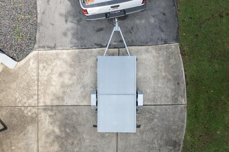 Single Axle DK2 Galvanized Folding Utility Trailer & Assembly Kit | MFT4X8G | 4 x 8-ft | 1450 lb. Payload Capacity | Coated Steel | 2” Coupler with Safety Chain | Folding Trailer Design