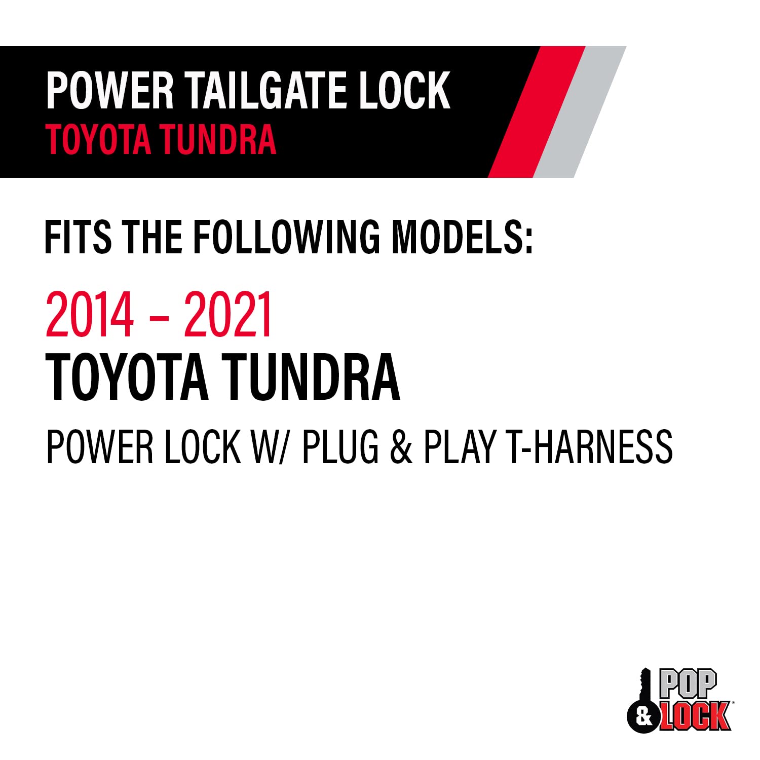 Pop N Lock PL8547TUN: Heavy Duty Power Tailgate Lock W/Plug & Play T-Harness 14-21 Toyota Tundra, Multicolor