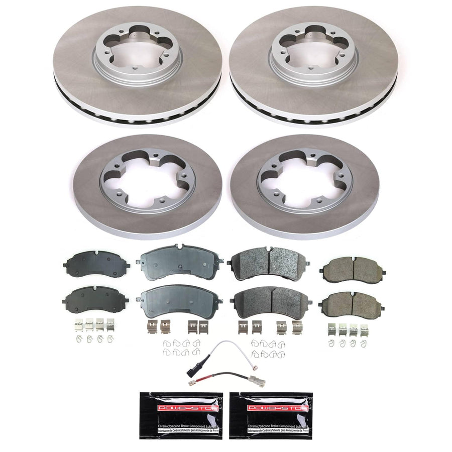 Power Stop SC9055 Brake Kit Front and Rear With Semi-Coated Brake Rotors and Ceramic Brake Pads & Hardware For Ford Transit-150 2023-2022, Transit-250 2023-2022, Transit-350 2023-2022 [App. Specific]