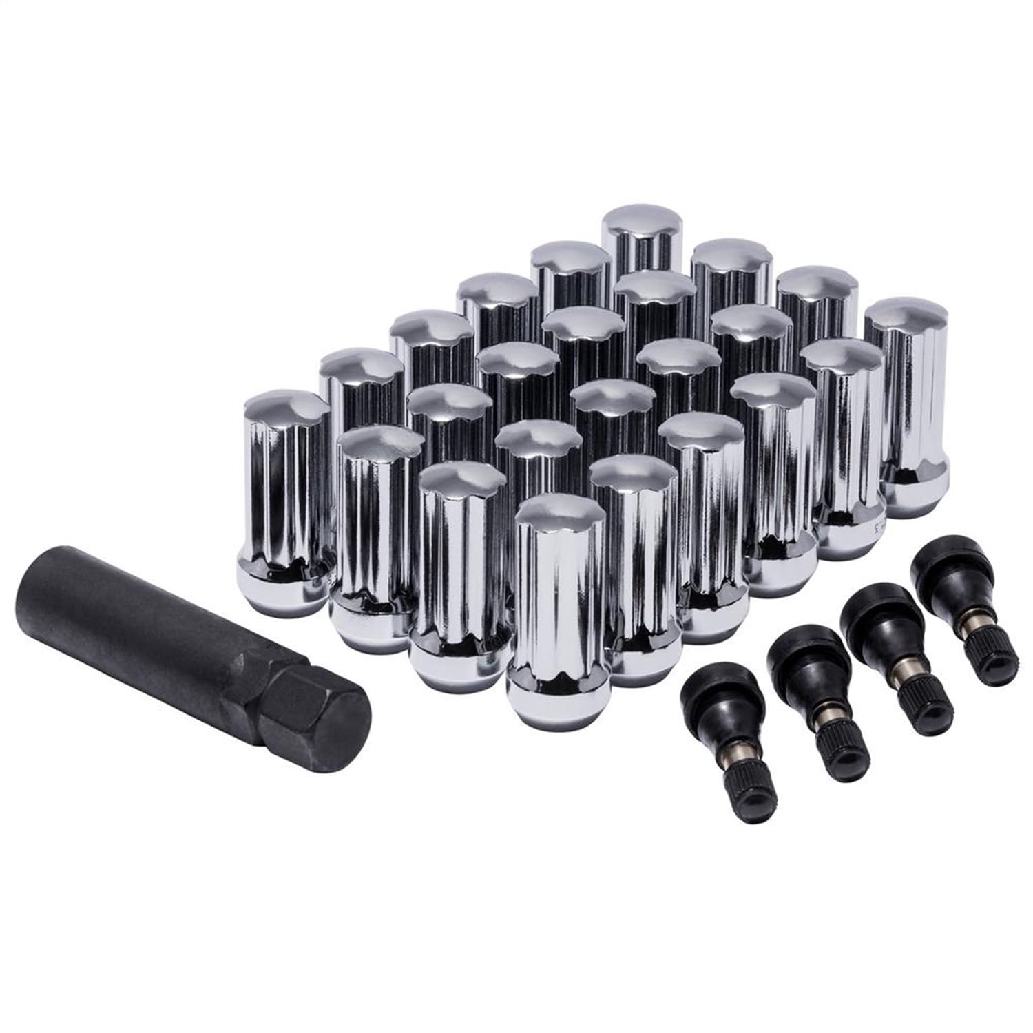 Pro Comp 16108 Wheels Lug Nut Kit 14 x 2 Spline 8 Lug Kit w/Valve Stem Lug Nut Kit