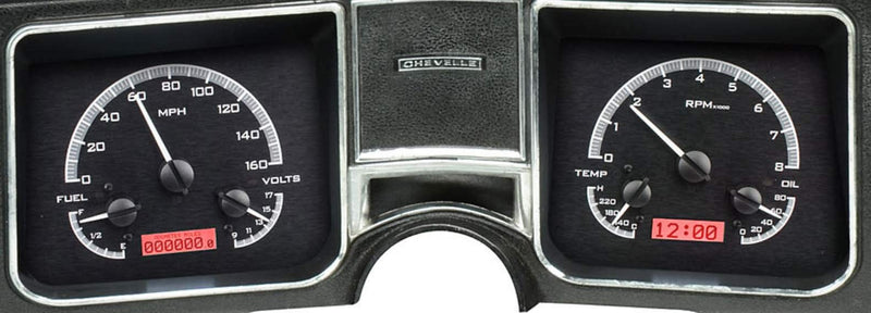 68 Chevy Chevelle Dakota Digital El Camino Analog Dash Gauges Black Alloy Red VHX-68C-CVL-K-R