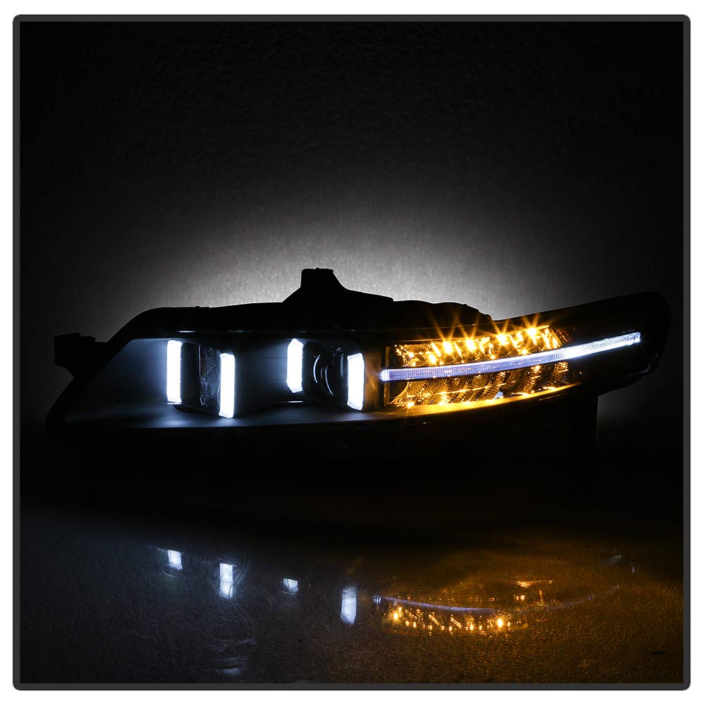 Acura TL 2004-2008 Spyder Xenon HID Models Projector Headlights - Light Tube DRL - Black