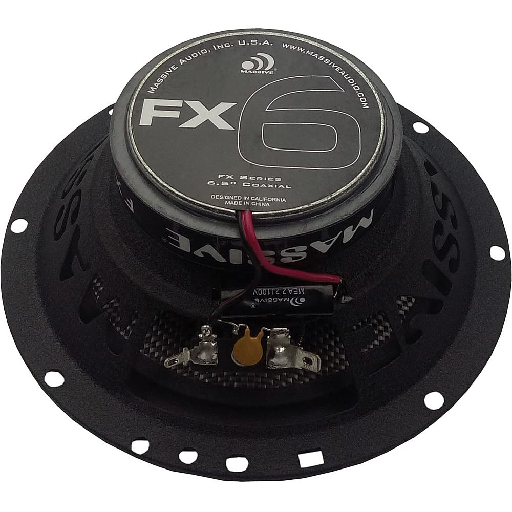 Massive Audio Pair of FX Series 6.5" 4-Ohm 75 Watts RMS 2-Way Coaxial Speakers