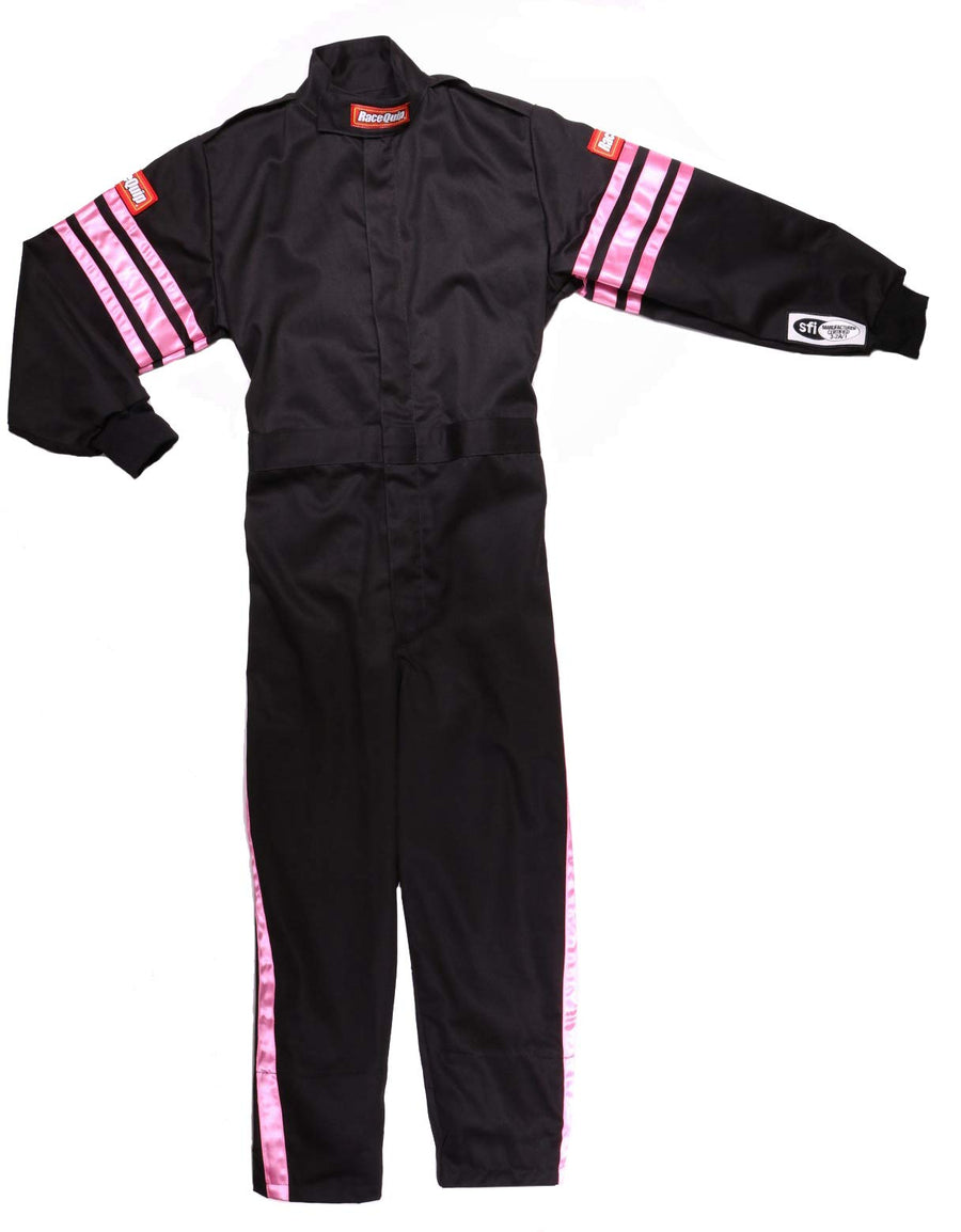 Pro-1 RaceQuip® Driving Suit SFI 3.2A/1 Black/Pink Stripe Youth XS