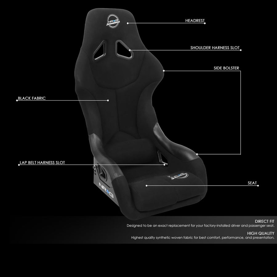 NRG Innovations FIA Competition Seat NRG-FRP-RS400 with Competition Fabric, FIA Homologated
