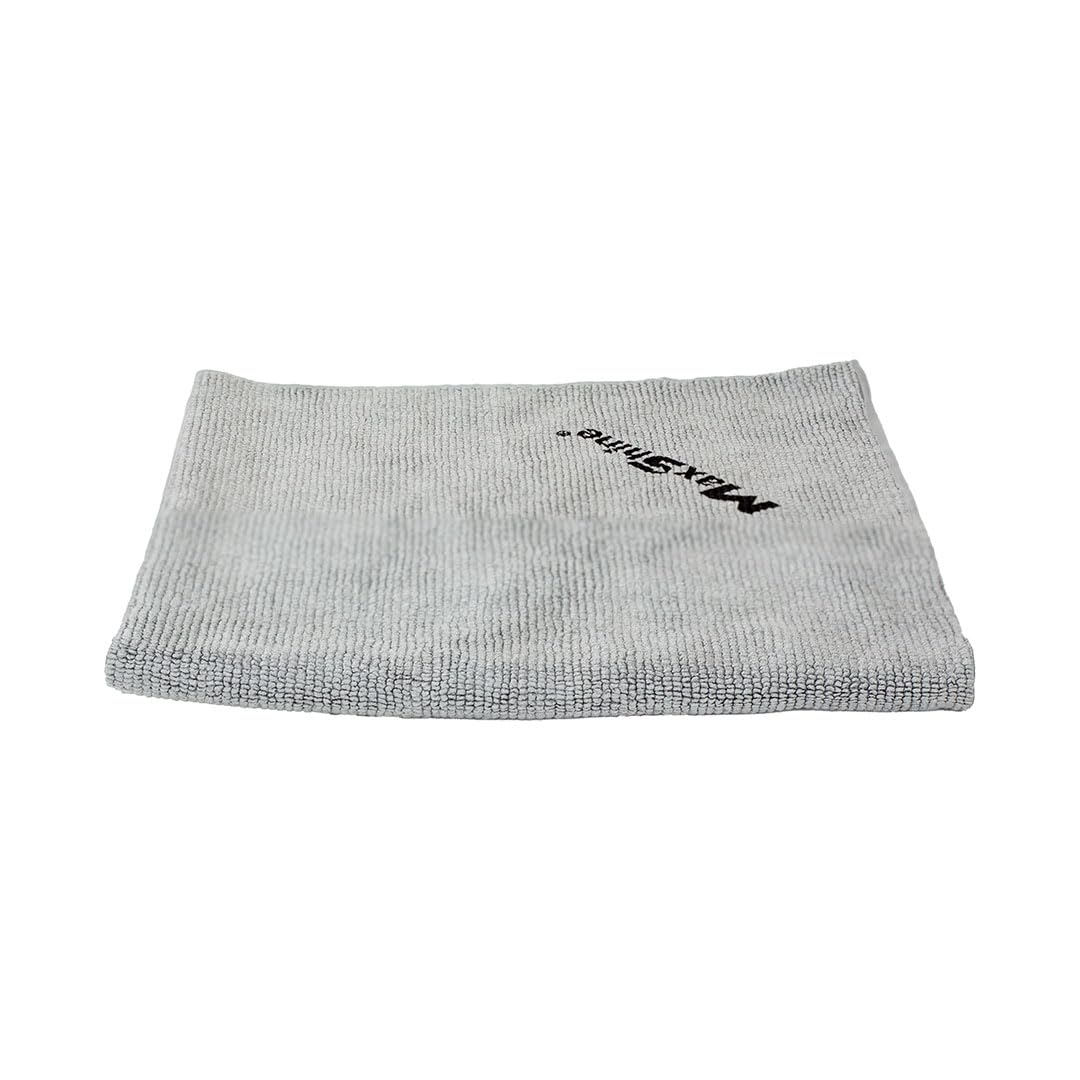 Maxshine Universal 16x16 Crazy Polishing Microfiber Towel (Grey, 350GSM) | Ultra-Soft, High-Absorbency Cloth | Professional Microfiber Towel for Car Polishing, Buffing & Auto Detailing Tasks