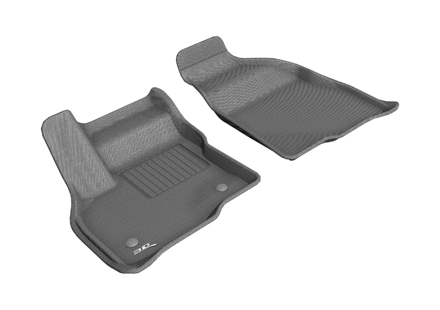 3D MAXpider Kagu Custom Fit Floor Mat (Gray) Compatible with Chevrolet Bolt EV 2017-2023 / Bolt EUV 2022-2023 - Front Row