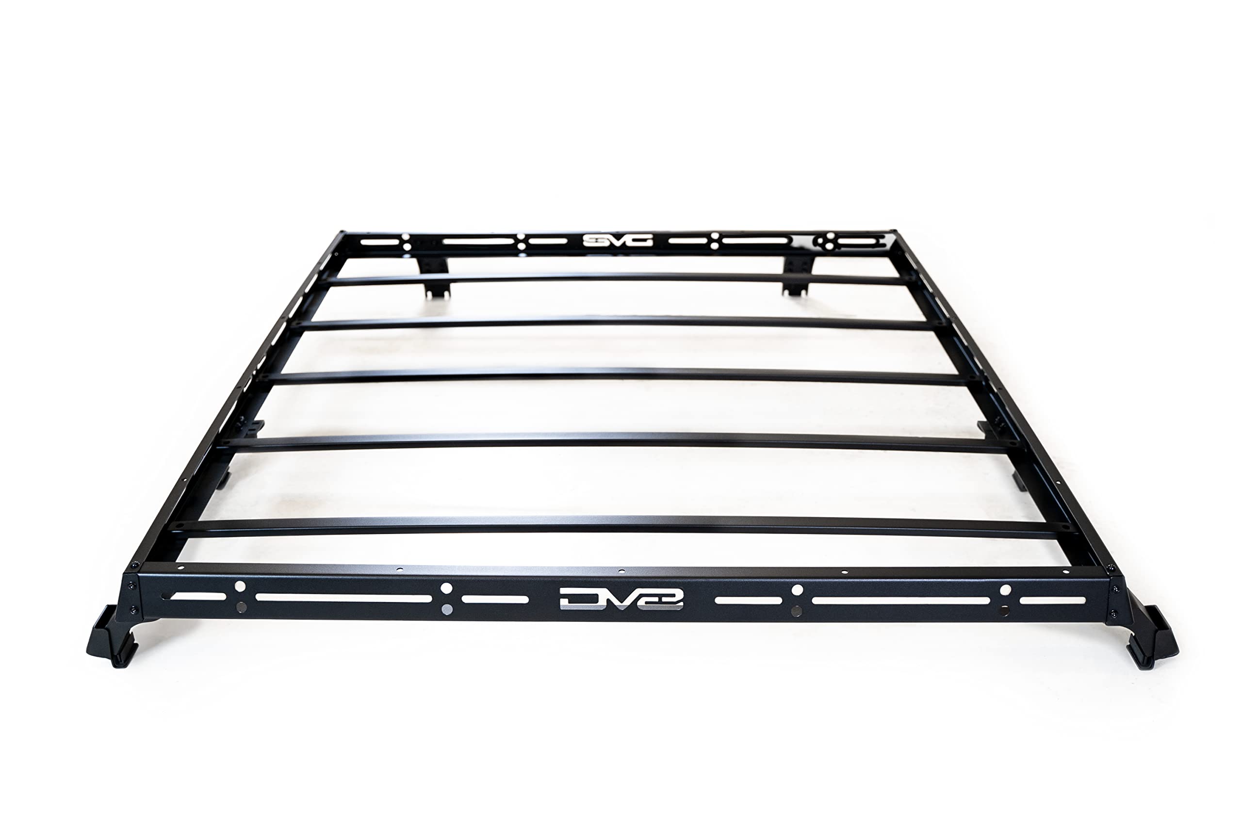 Half-Length DV8 Offroad Roof Rack Compatible with 2007-2018 Jeep Wrangler JK 4-Door | Bolt-On Installation | Multiple Tie Down Points | 200 lb Capacity | Multiple Accessories