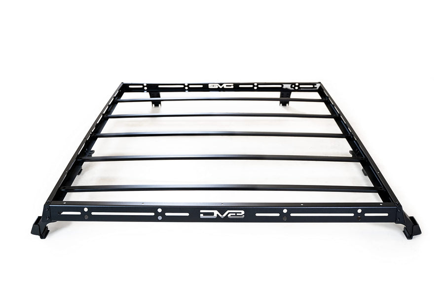 Half-Length DV8 Offroad Roof Rack Compatible with 2007-2018 Jeep Wrangler JK 4-Door | Bolt-On Installation | Multiple Tie Down Points | 200 lb Capacity | Multiple Accessories