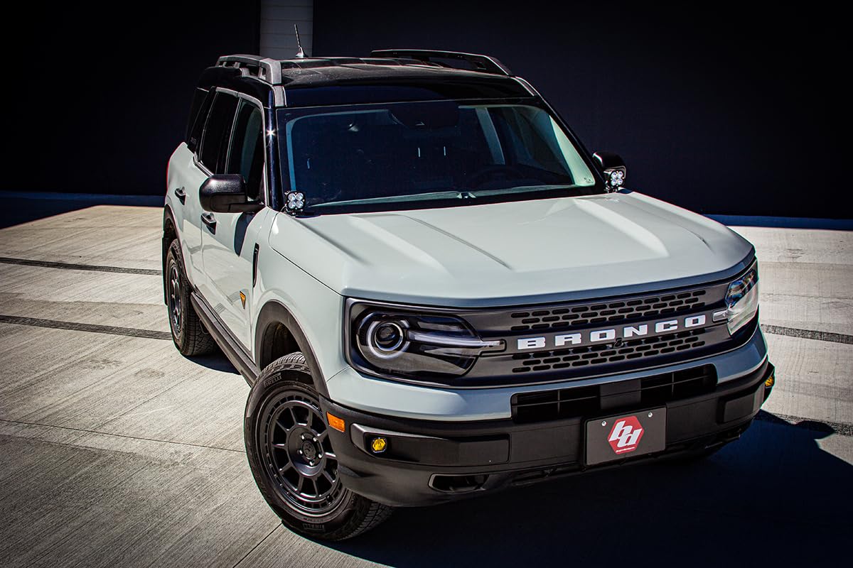 Baja Designs A-Pillar Squadron Sport LED Light Kit for Ford Bronco Sport 2021-23 - Includes Switch Wiring Harness (Clear Lens Pack)